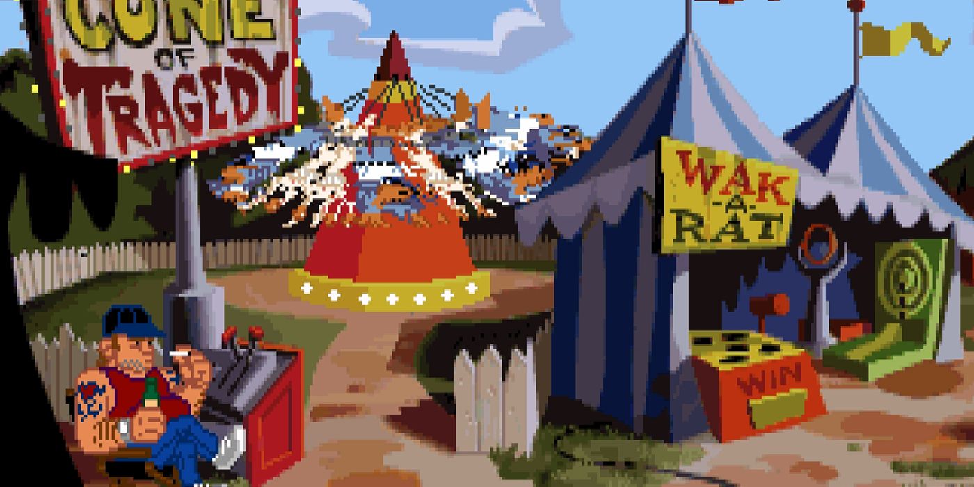 Sam & Max Hit The Road artwork showing an amusement park