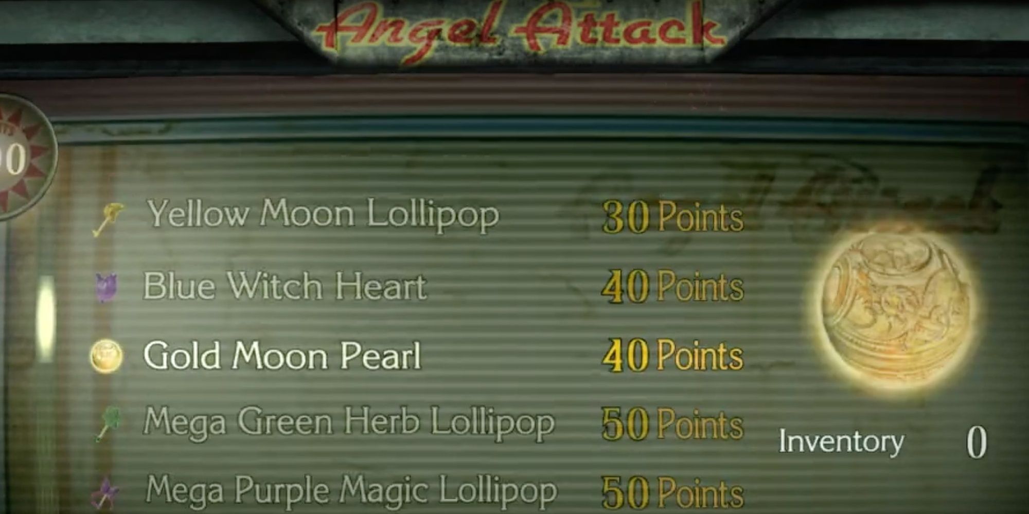 Golden Moon Pearl in Bayonetta Angel Attack minigame