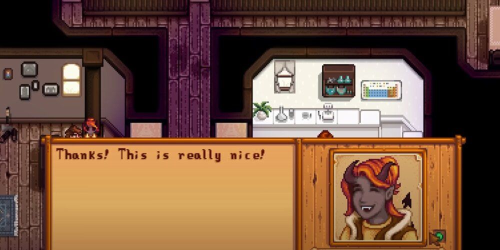Screenshot Of Stardew Valley Dialogue With Robin From Monster Mod