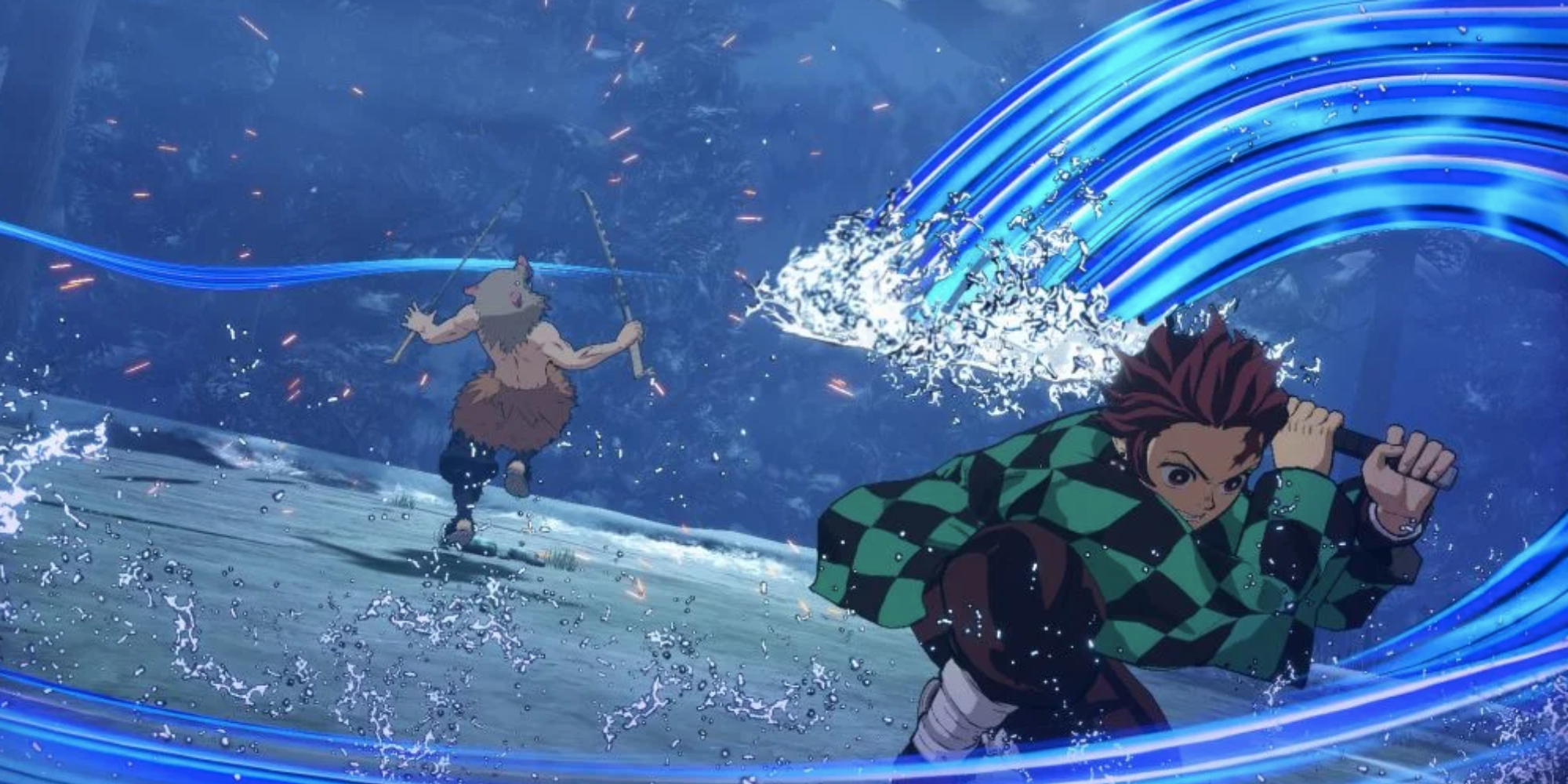 Demon Slayer Kimetsu no Yaiba - The Hinokami Chronicles battle screenshot Tanjiro water breathing attack 