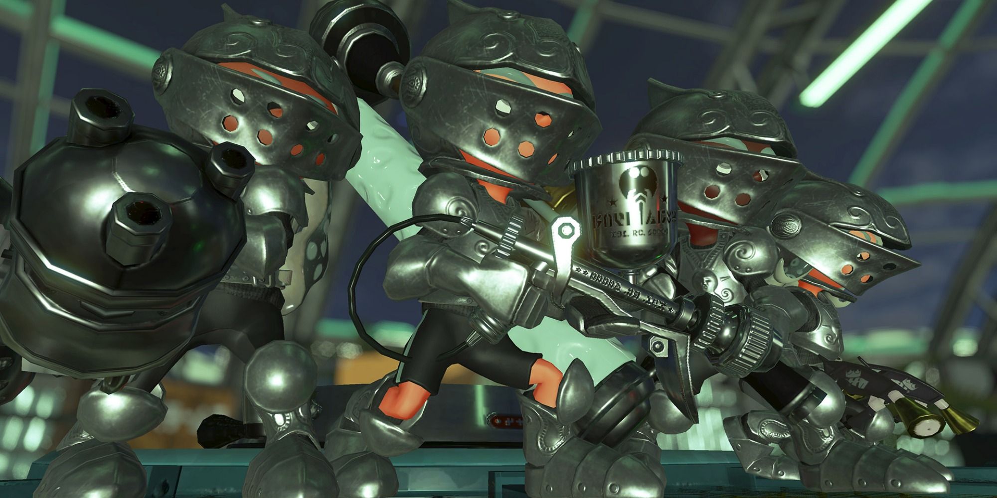 Team of Inklings all wearing Steel Platemail and Helmets, appearing like knights