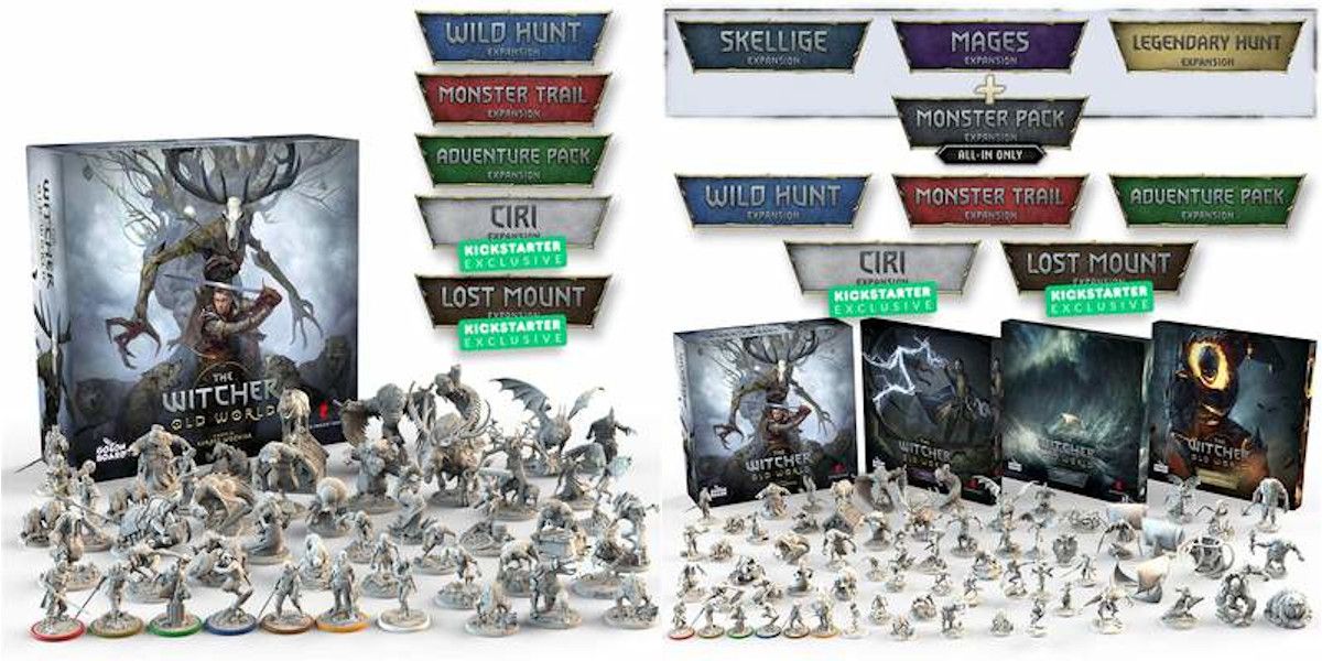The Witcher Old World Delux All-in pledge kickstarter tabletop boardgame set