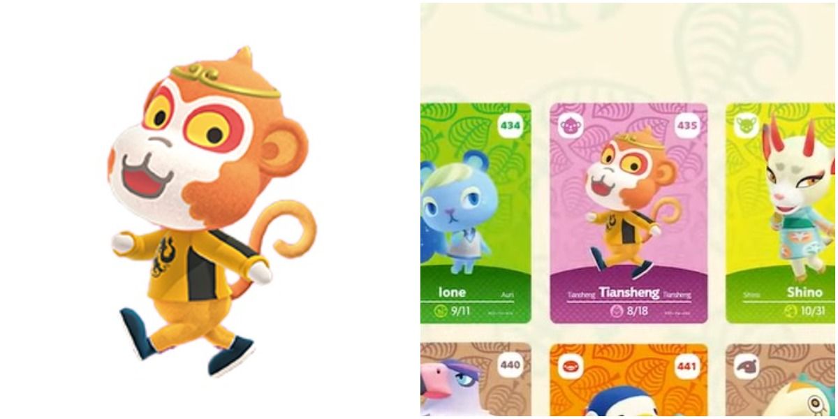 Animal Crossing New Horizons 2.0 update amiibos Tiansheng monkey