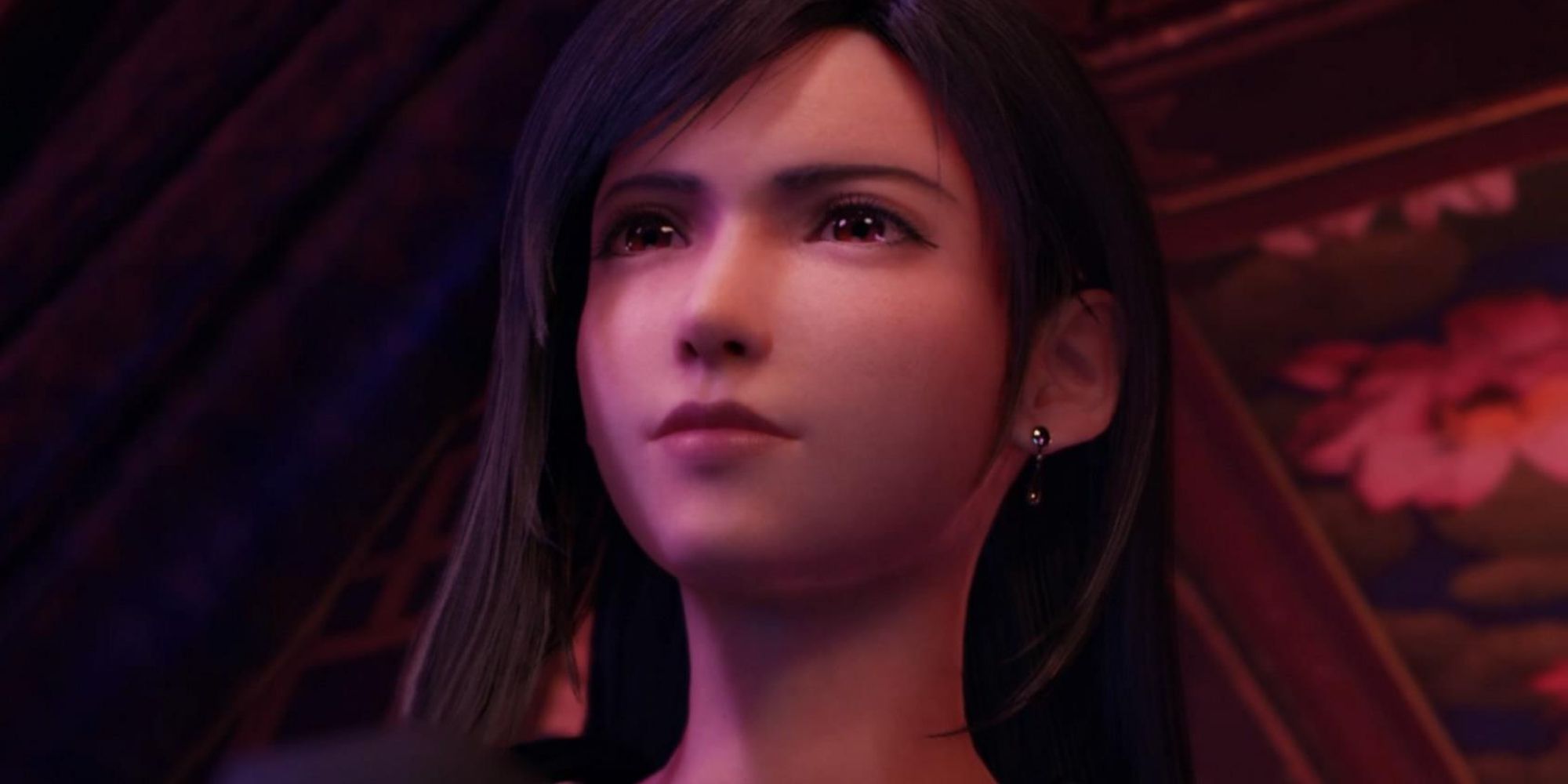 Tifa stands in Don Corneo's Mansion.
