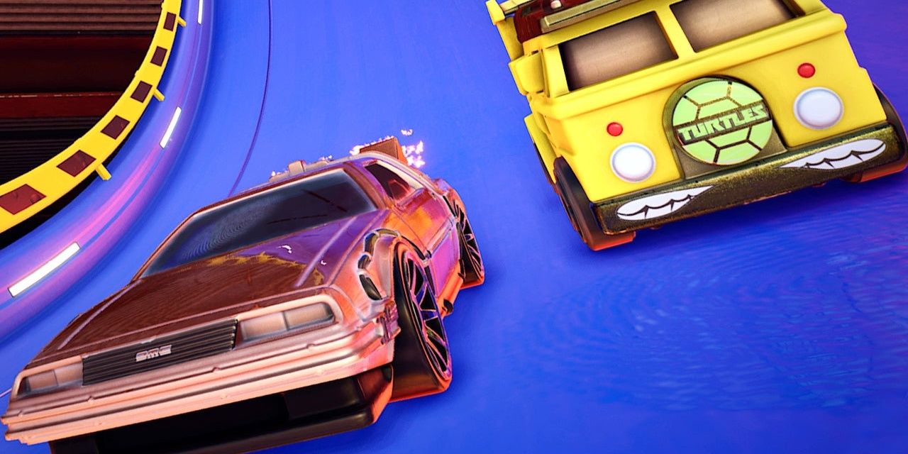Two cars racing against each other in Hot Wheels Unleashed
