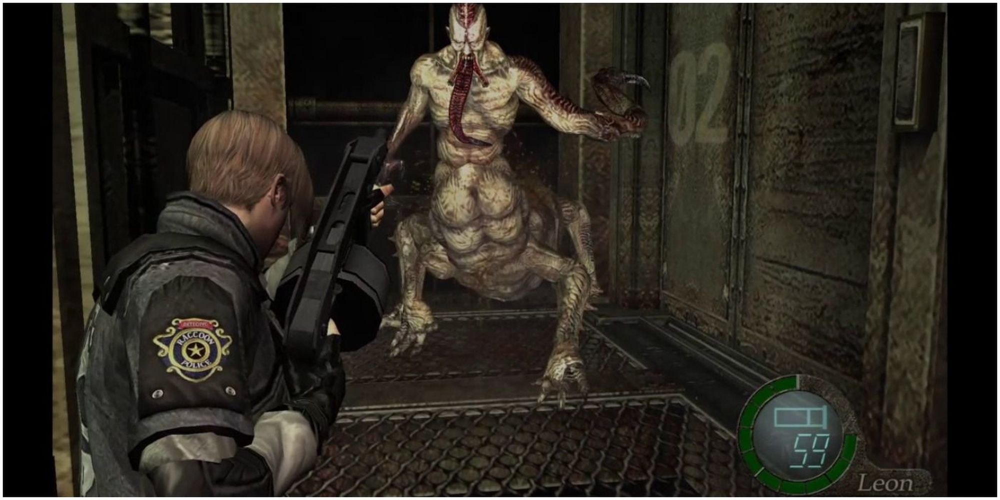 U3 attacking Leon in Resident Evil 4 Cropped