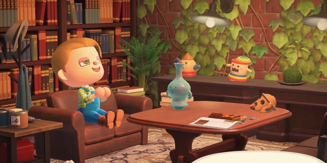 Animal Crossing 2.0 update villager in home with new gyroids
