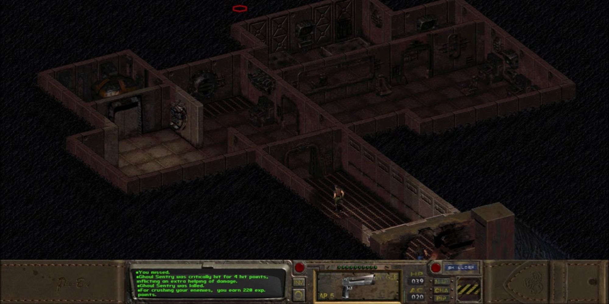 Vault 12's layout top down view via Fallout 1 and pipboy persepctive