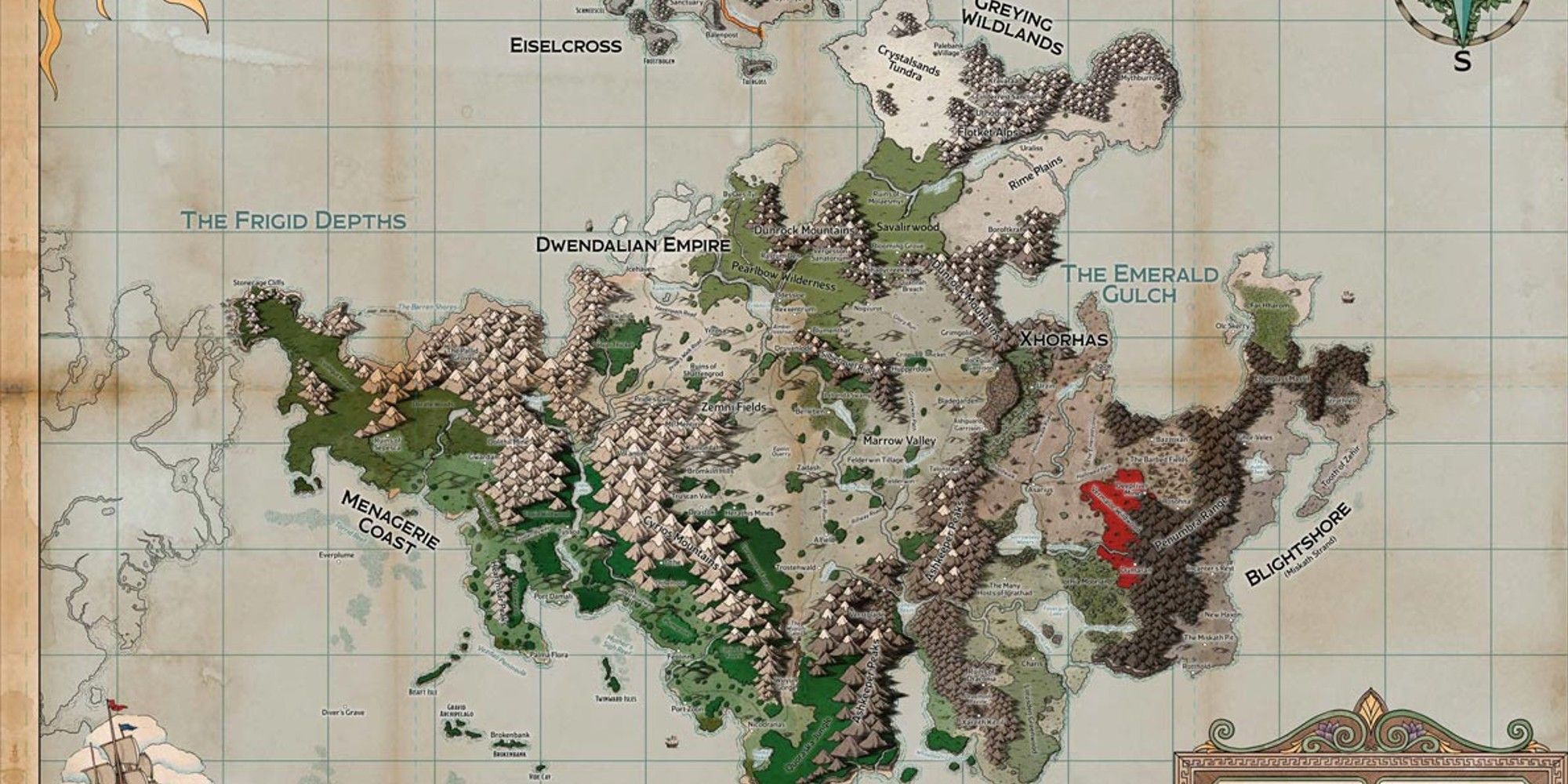 Dungeons And Dragons: Map Of The Continent Of Wildemount