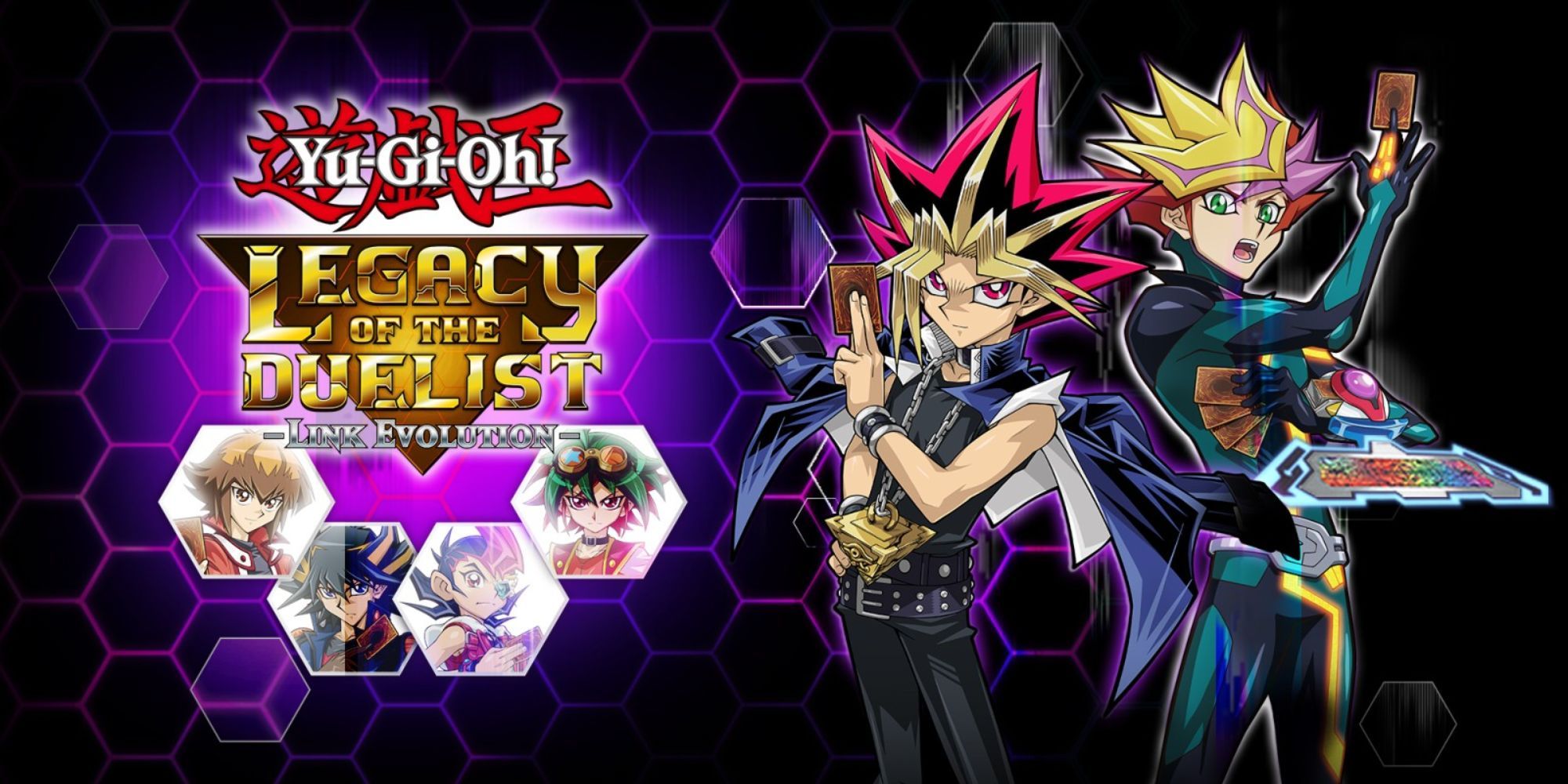 Yu-Gi-Oh Legacy of the Duelist Link Evolution official video game art anime protagonists duel poses