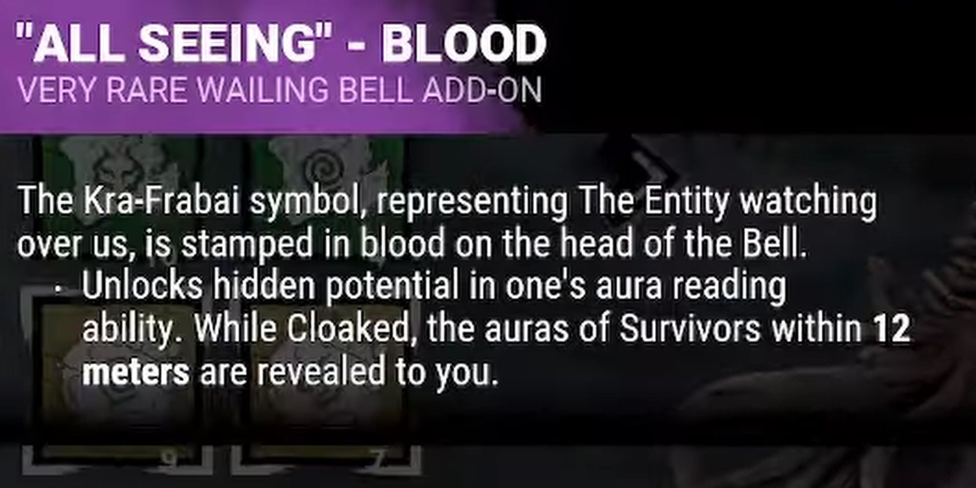 Dead By Daylight: All Seeing Blood Addon Description