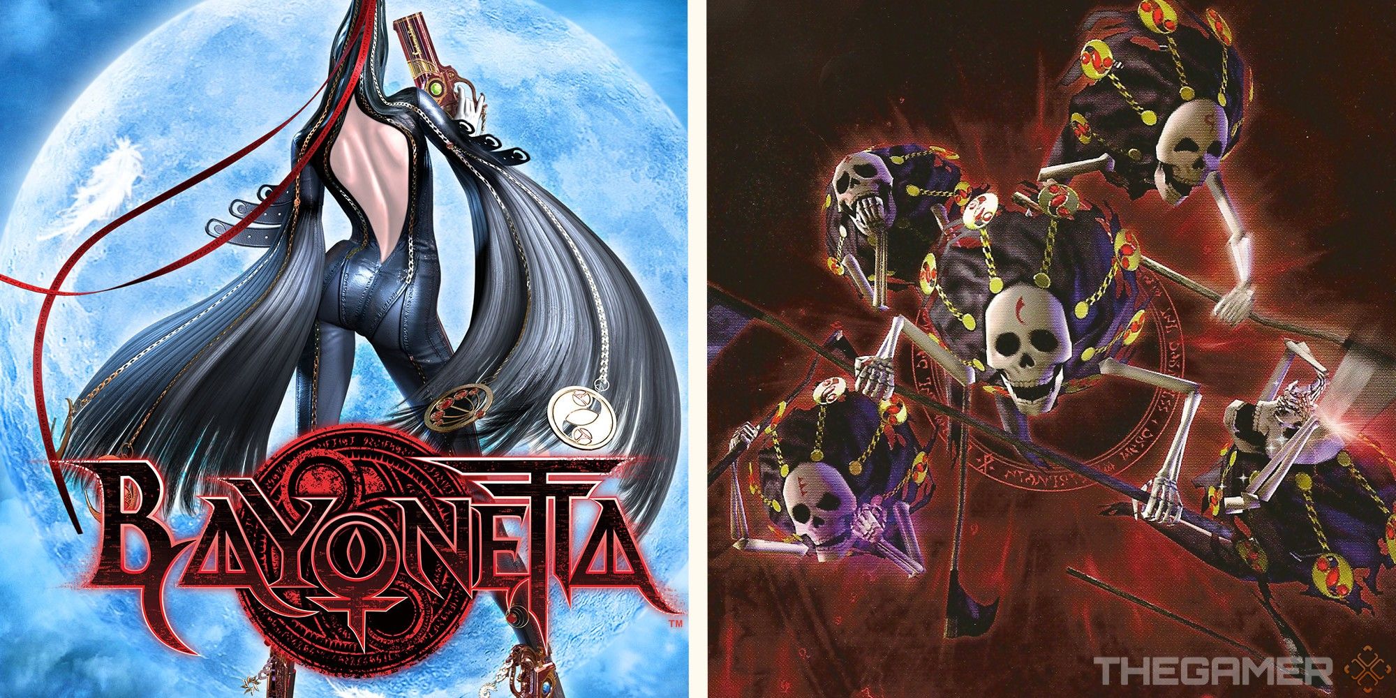 promotional image of bayonetta next to image of zero and the little devils