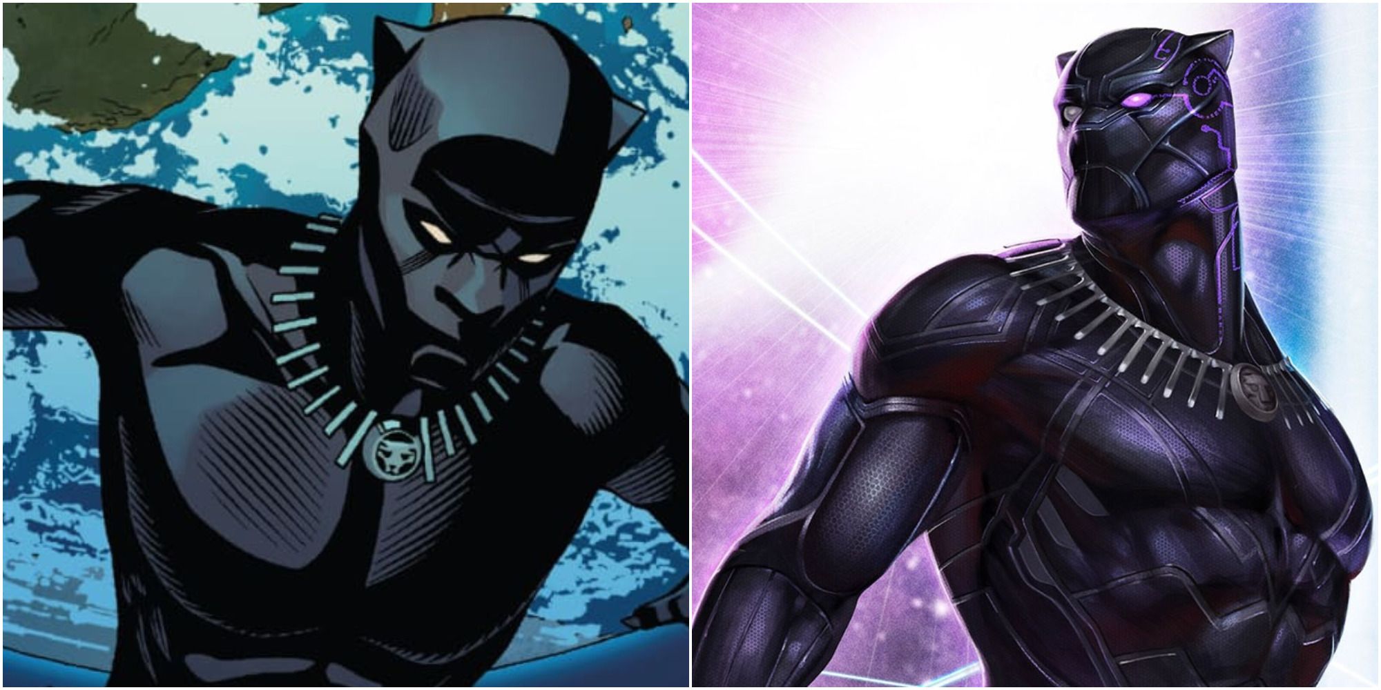 Black Panther (T'Challa) from the comics in space illustrations