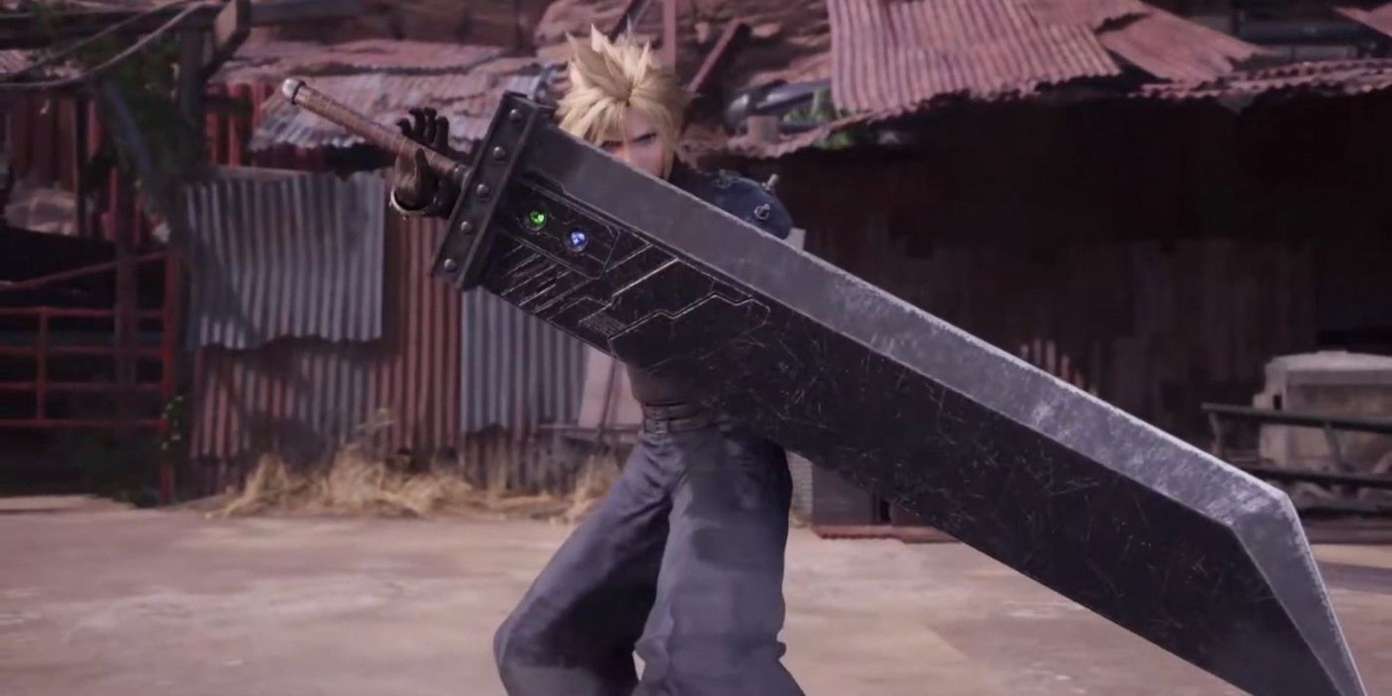 Wielding a Buster Sword controller for Final Fantasy 7 Remake is a
