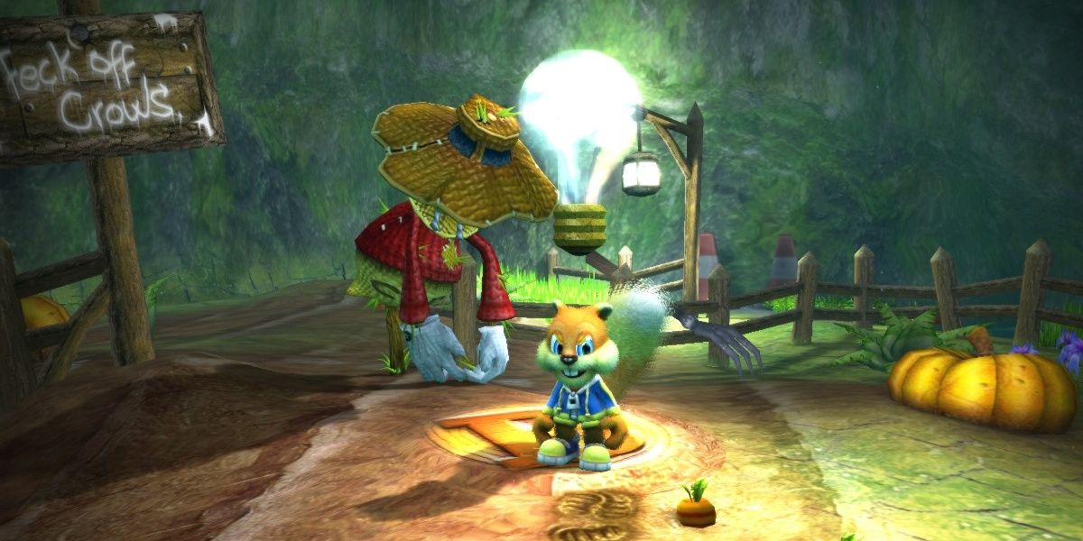 A screenshot showing gameplay in Conker: Live & Reloaded