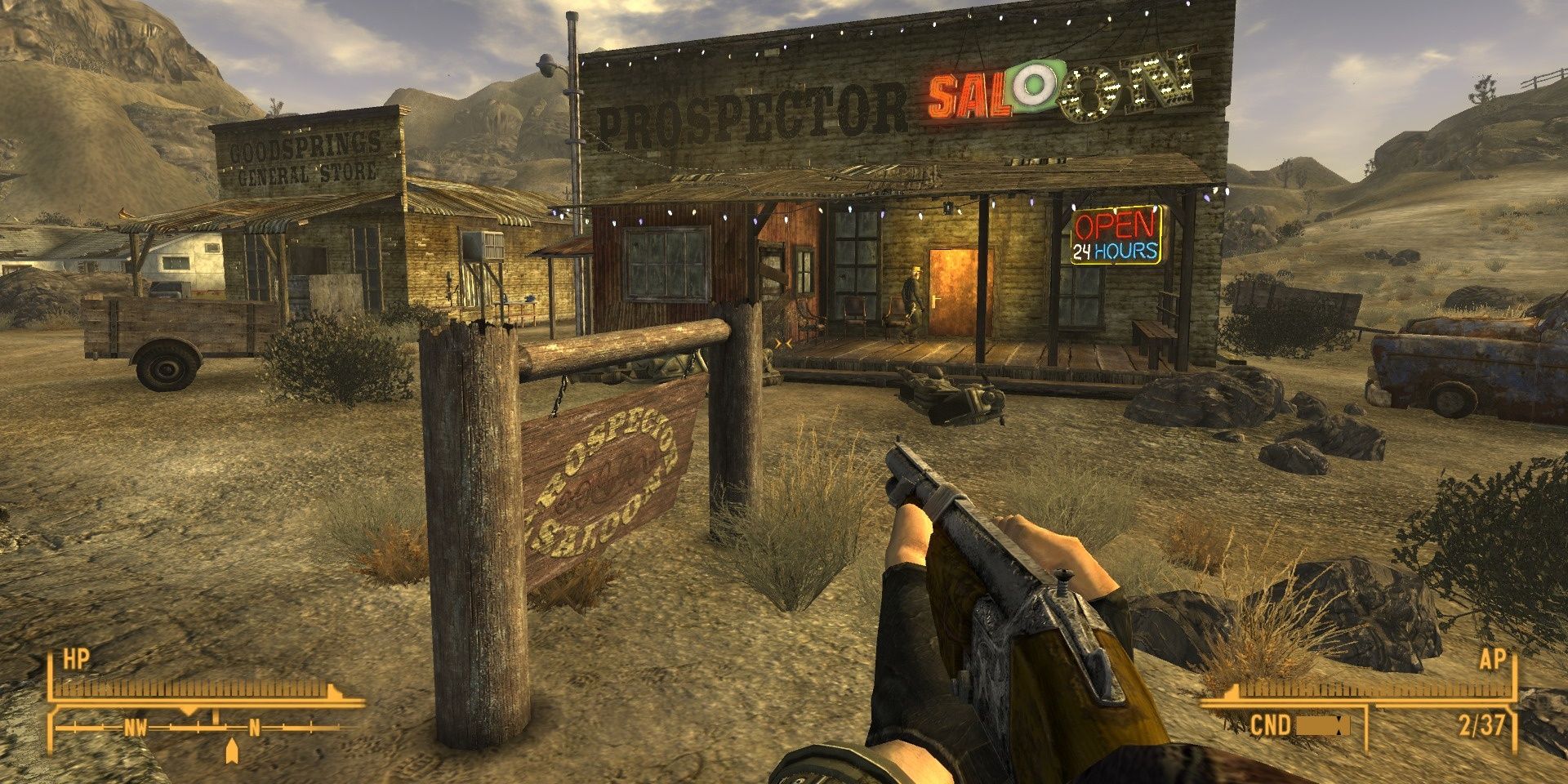 A screenshot showing gameplay in Fallout: New Vegas
