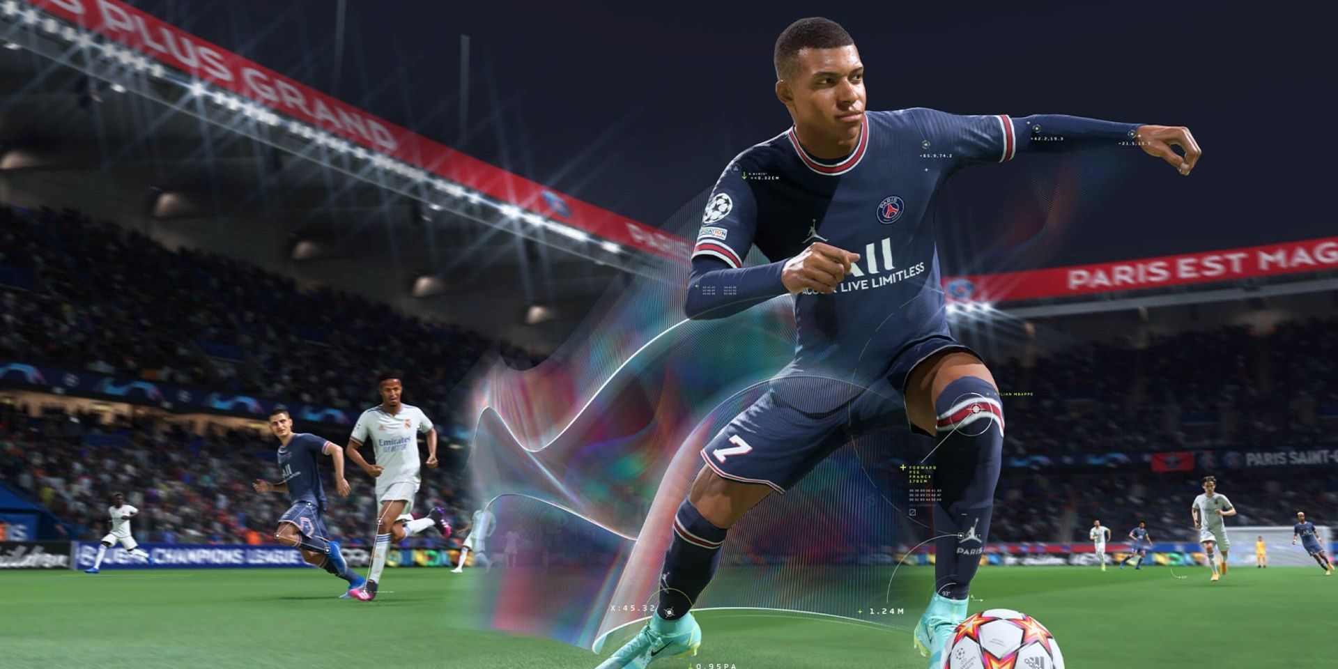 An image still highlighting HyperMotion in FIFA 22