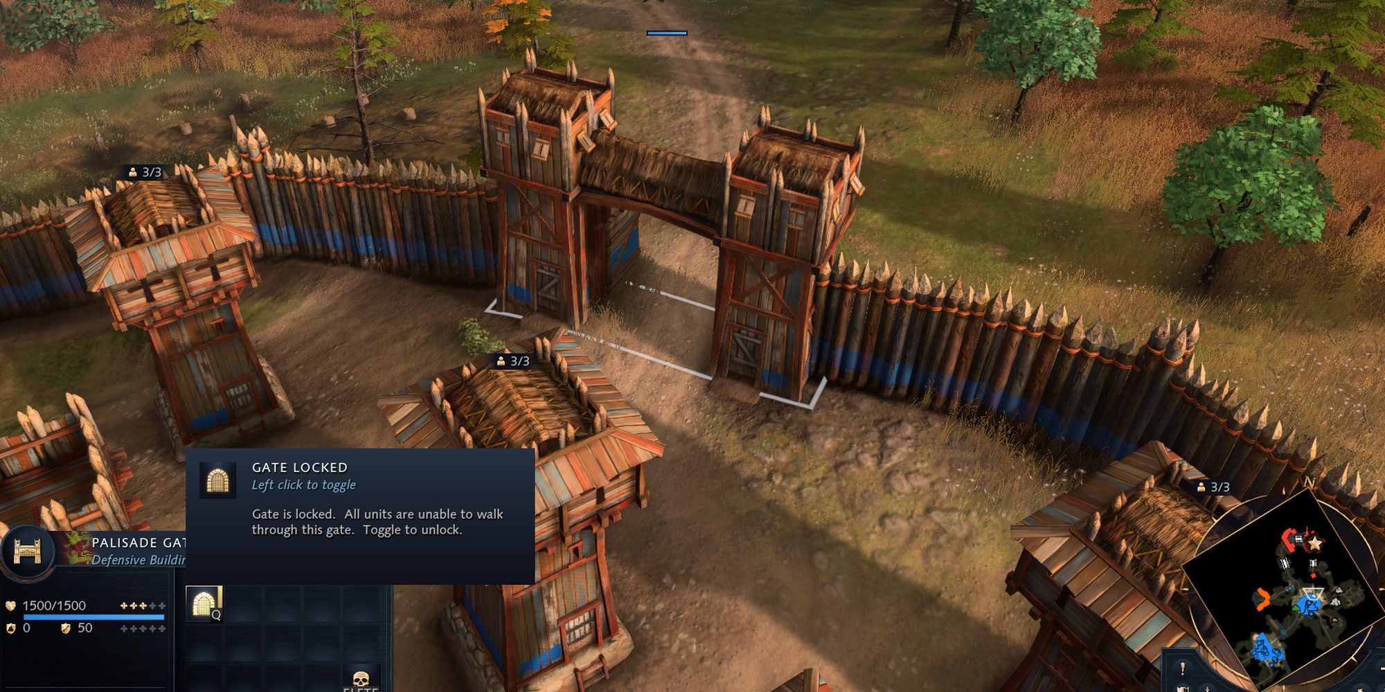 Age Of Empires IV: Gate Building Menu Indicating Locked Status