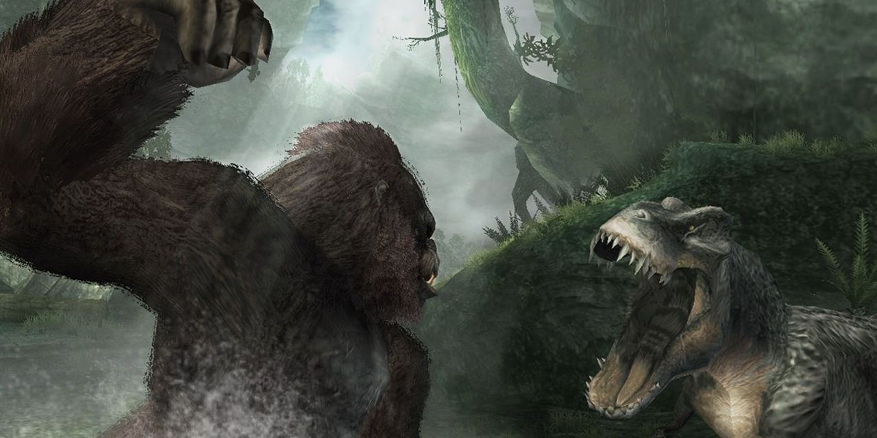 Peter Jackson's King Kong PS2 King Kong Fighting Tyrannosaurus Rex