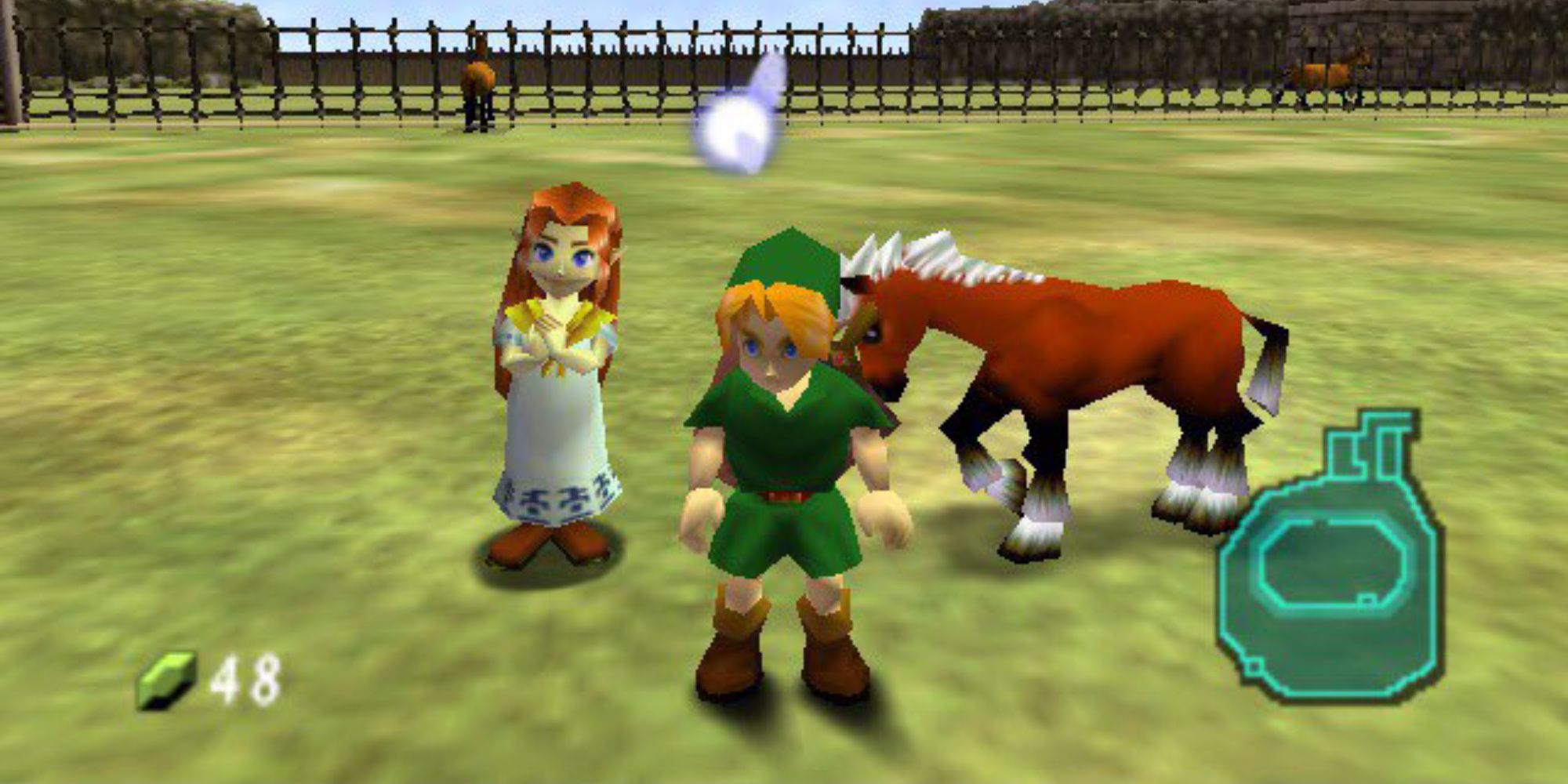 link standing with malon and epona