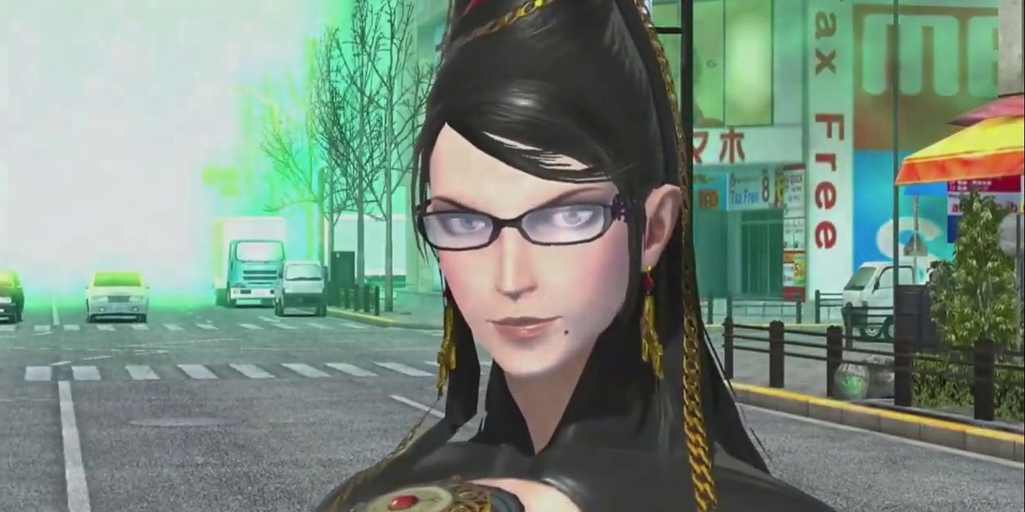Bayonetta as she appears in an event for Shin Megami Tensei: Liberation Dx2