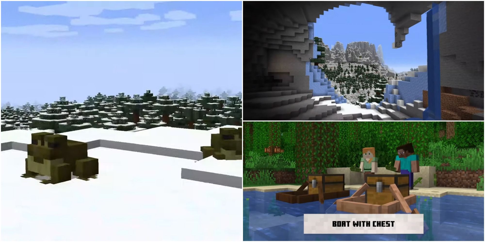 Minecraft Live Minecon 2021 1.19 The Wild Update 1.18 Caves and Cliffs Update Paet II Frogs Mountains Boats with Chests