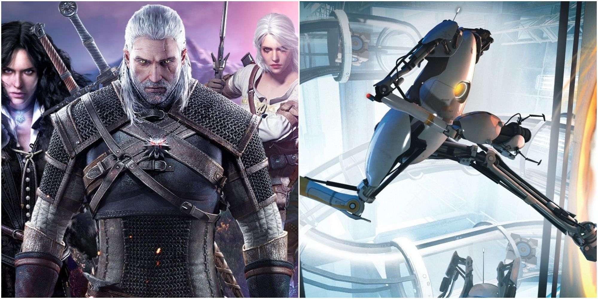 Geralt and P-Body in Funny Games Endings Header Image