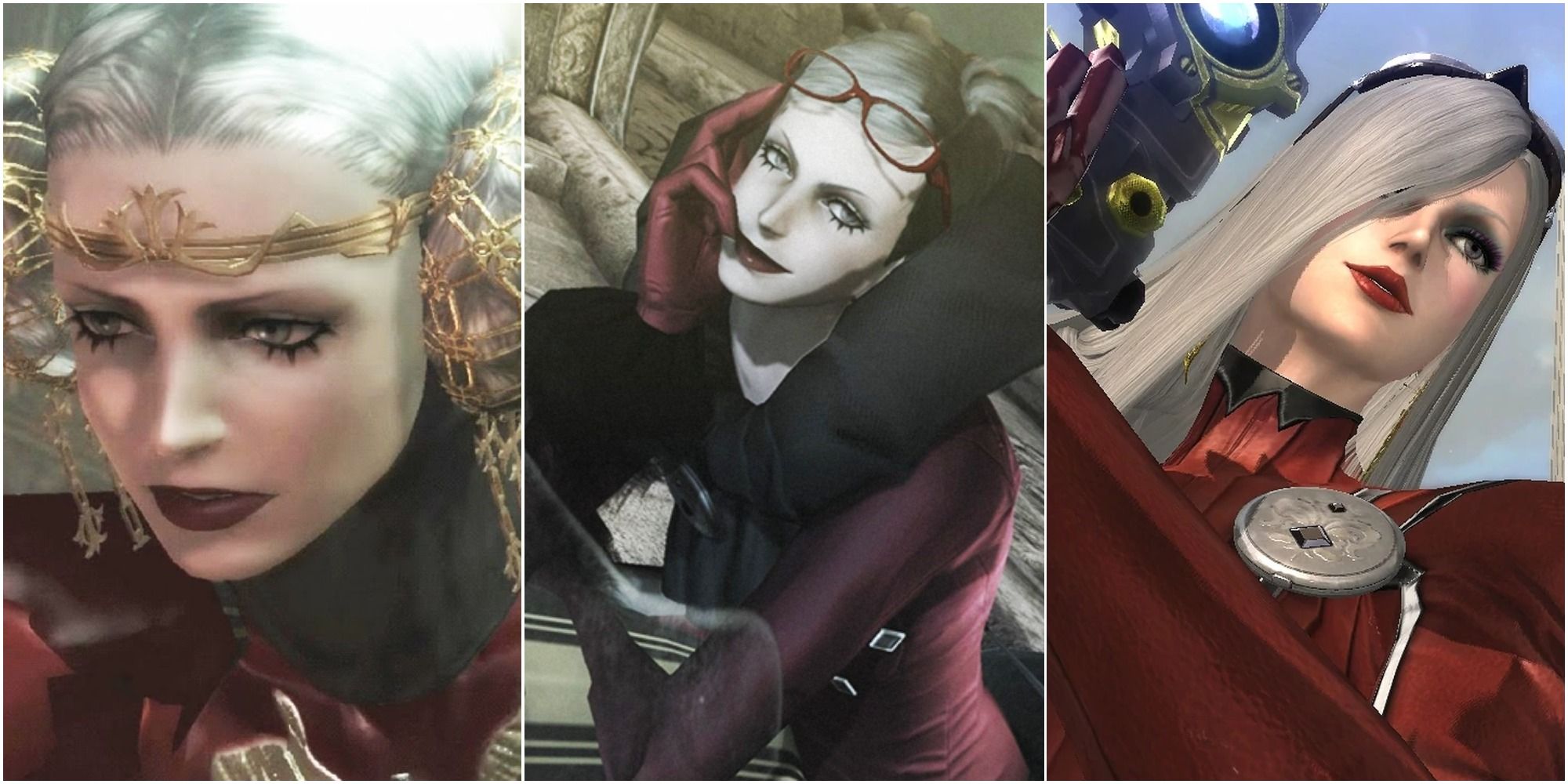 Jeanne in Bayonetta 1 (left & middle) and in Bayonetta 2 (right)
