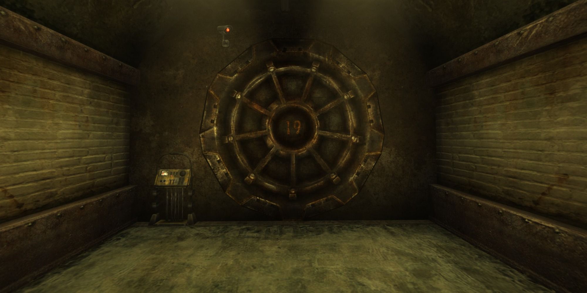 Vault 19's vault door and panel via Fallout New Vegas 