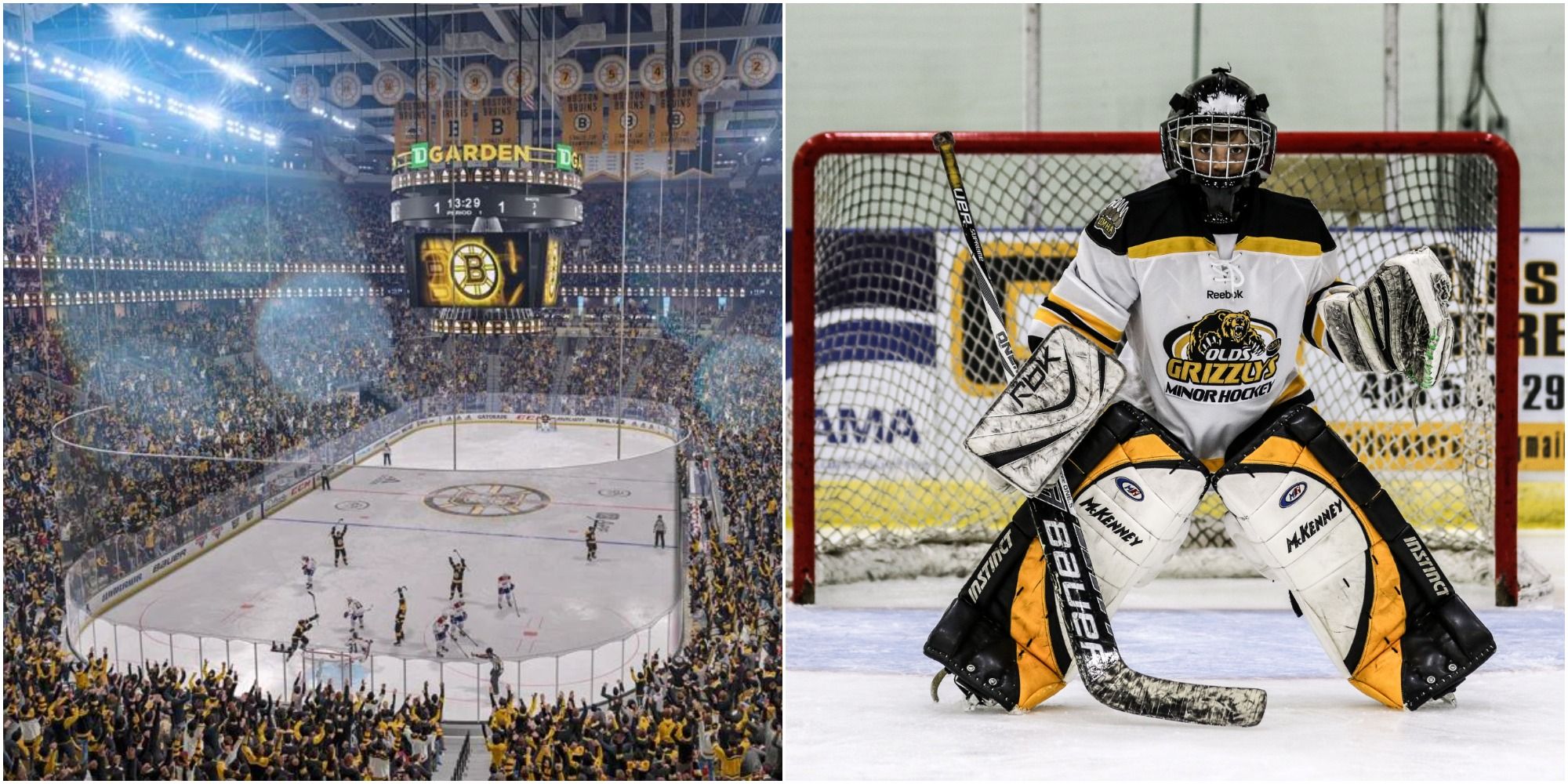 NHL 22 Split image in game screenshot and real image 