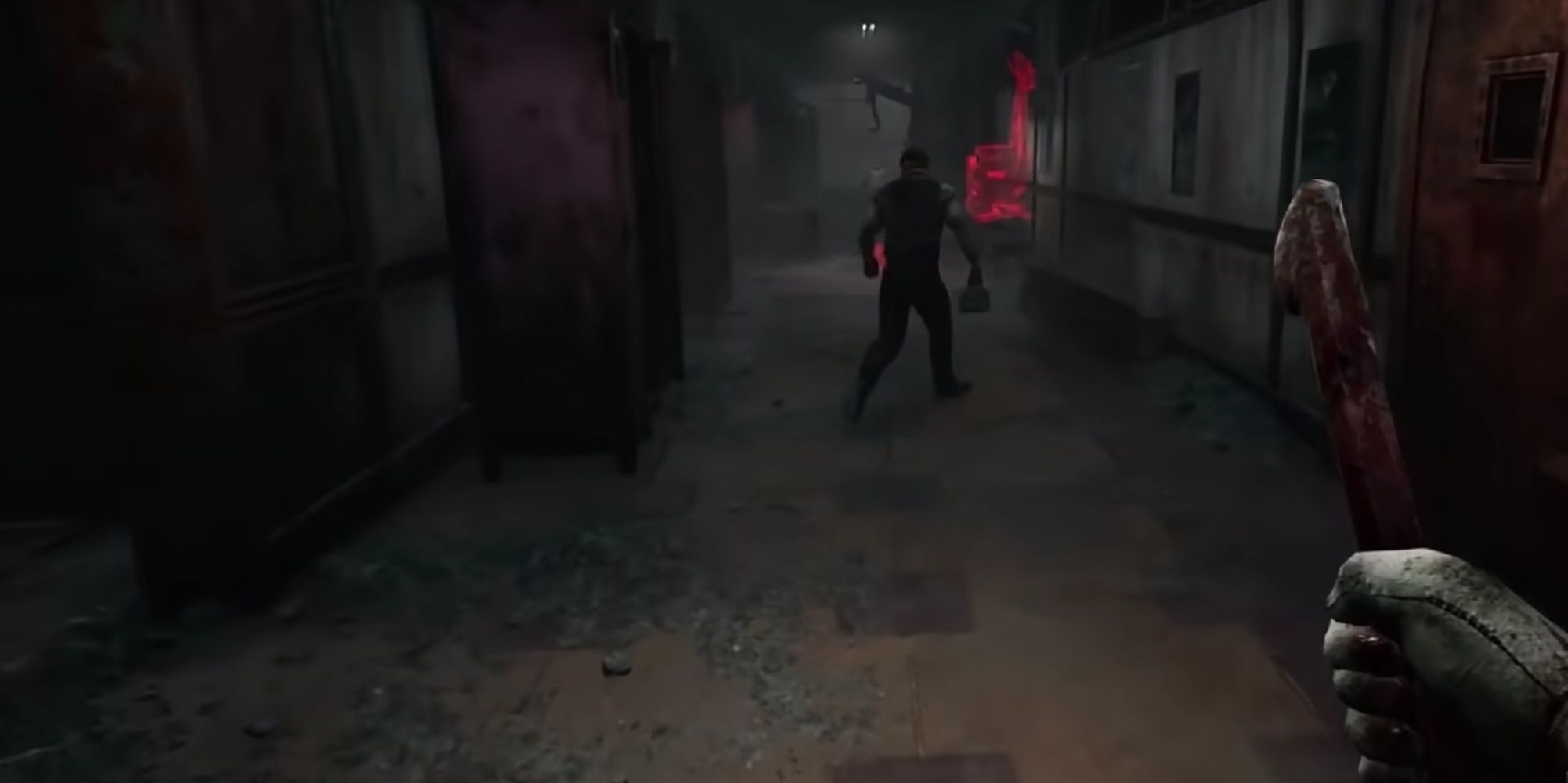 Dead By Daylight: Pyramid Head And Two Survivors In One Corridor