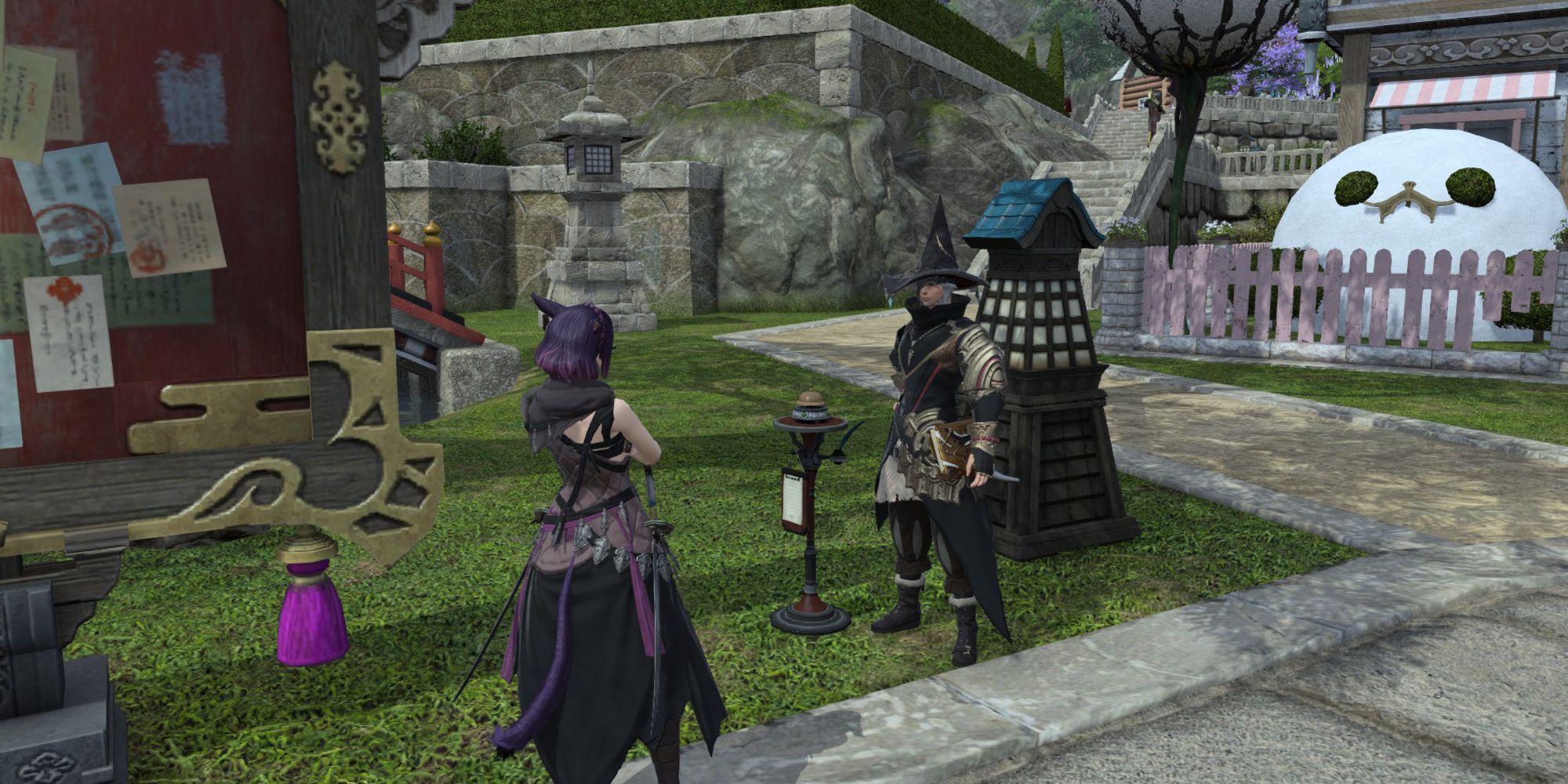 player speaking with retainer in shirogane
