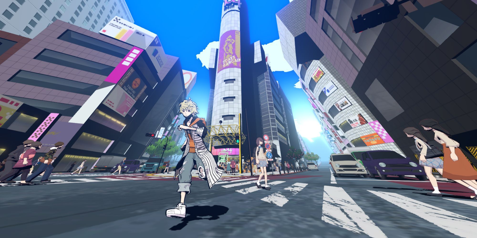NEO: The World Ends With You official video game screenshot Rindo running Shibuya 