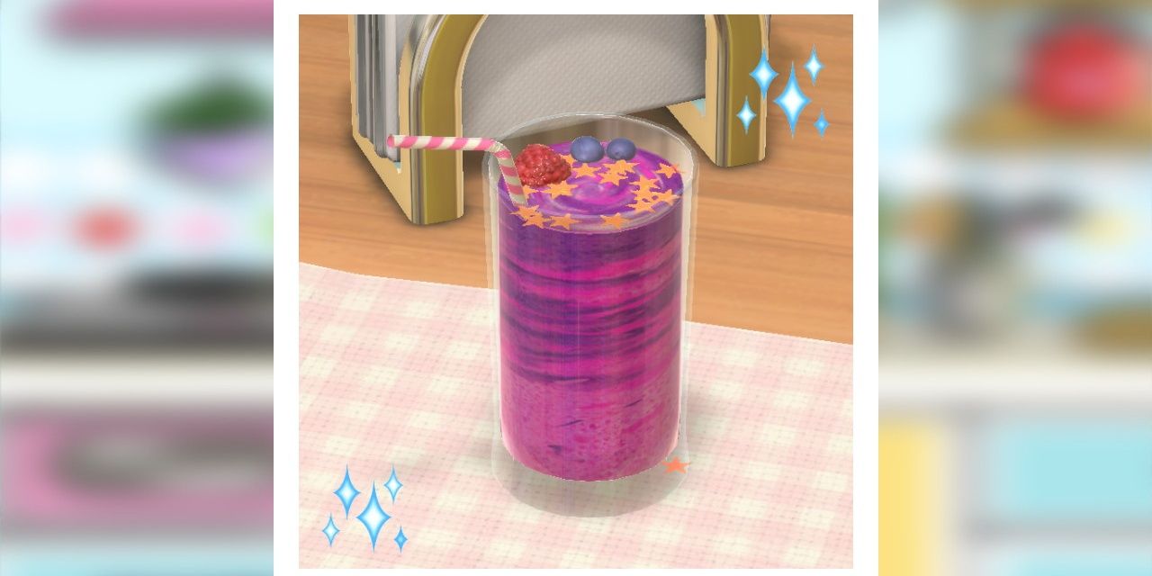 galaxy smoothie in kitchen setting