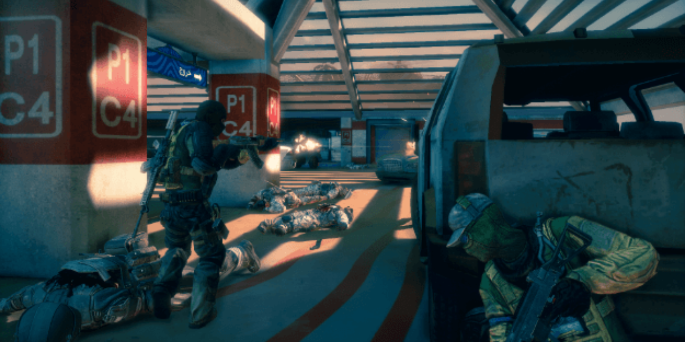 An intense firefight in Spec Ops: The Line's multiplayer