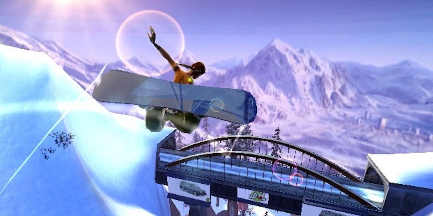 SSX 3's Allegra goes for it all on a high altitude trick