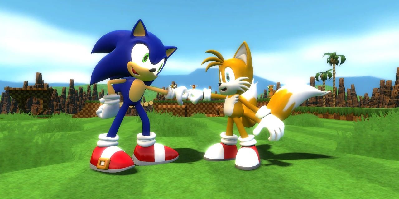 tails and sonic fist bumping