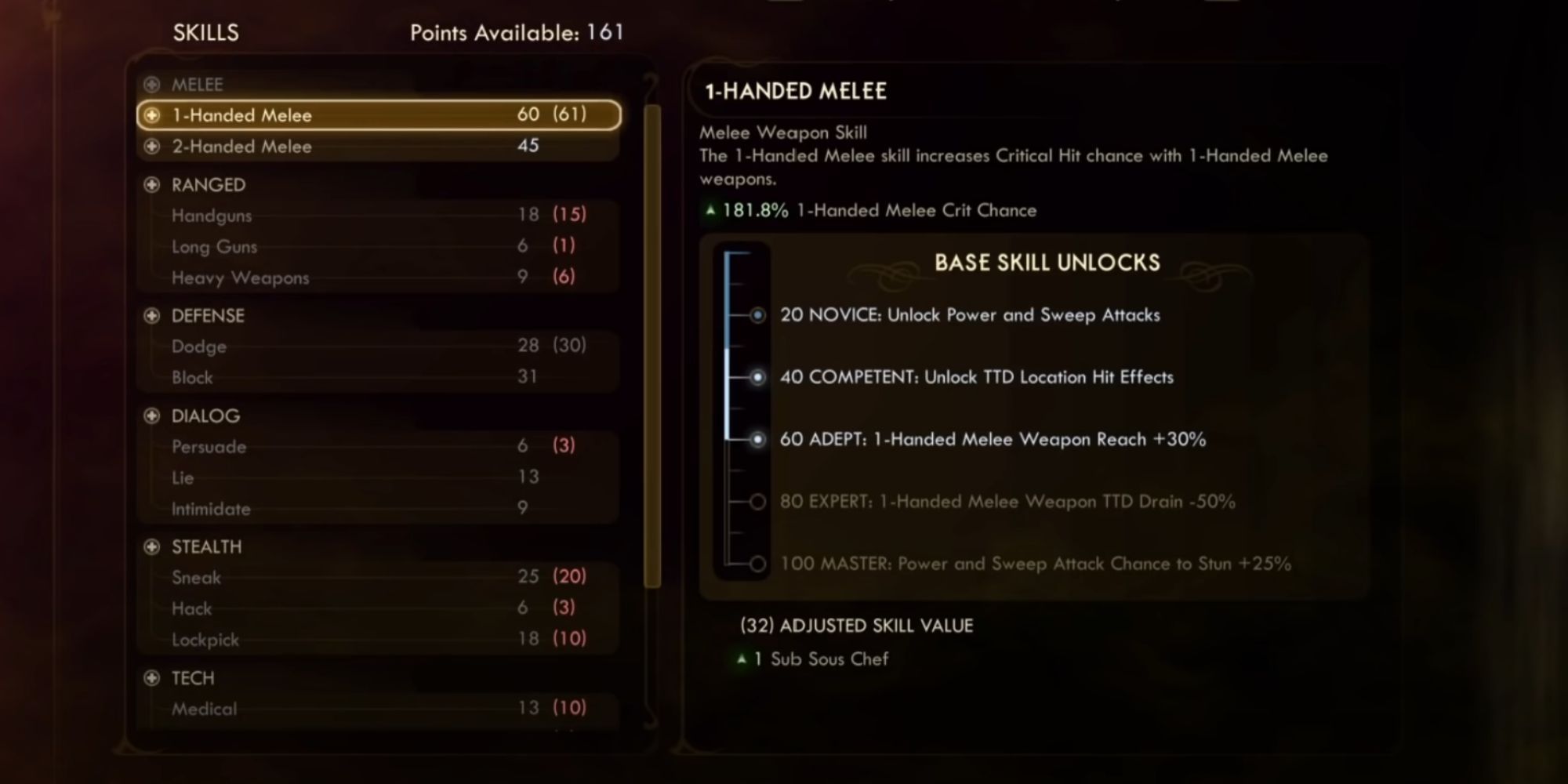 the_outer_worlds_one_handed_melee_weapons_skill_in_menu