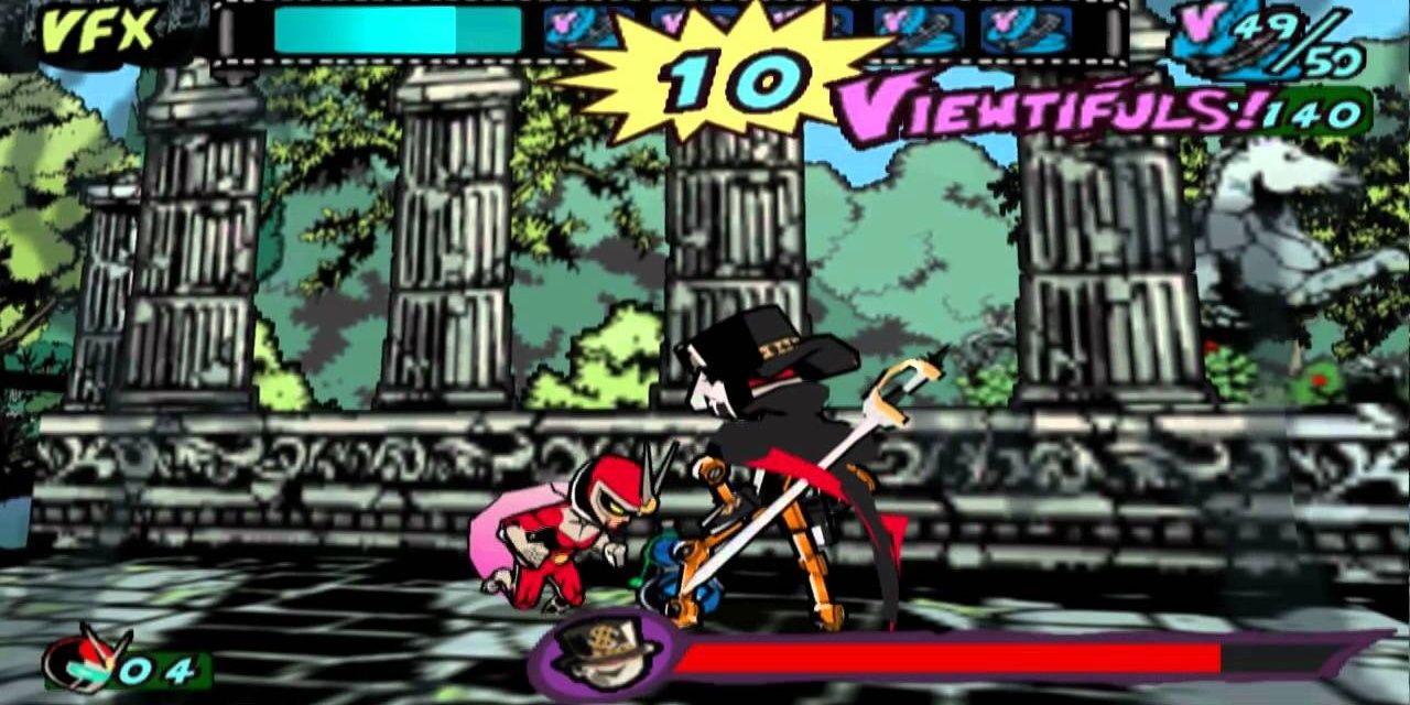 A screenshot showing gameplay in Viewtiful Joe