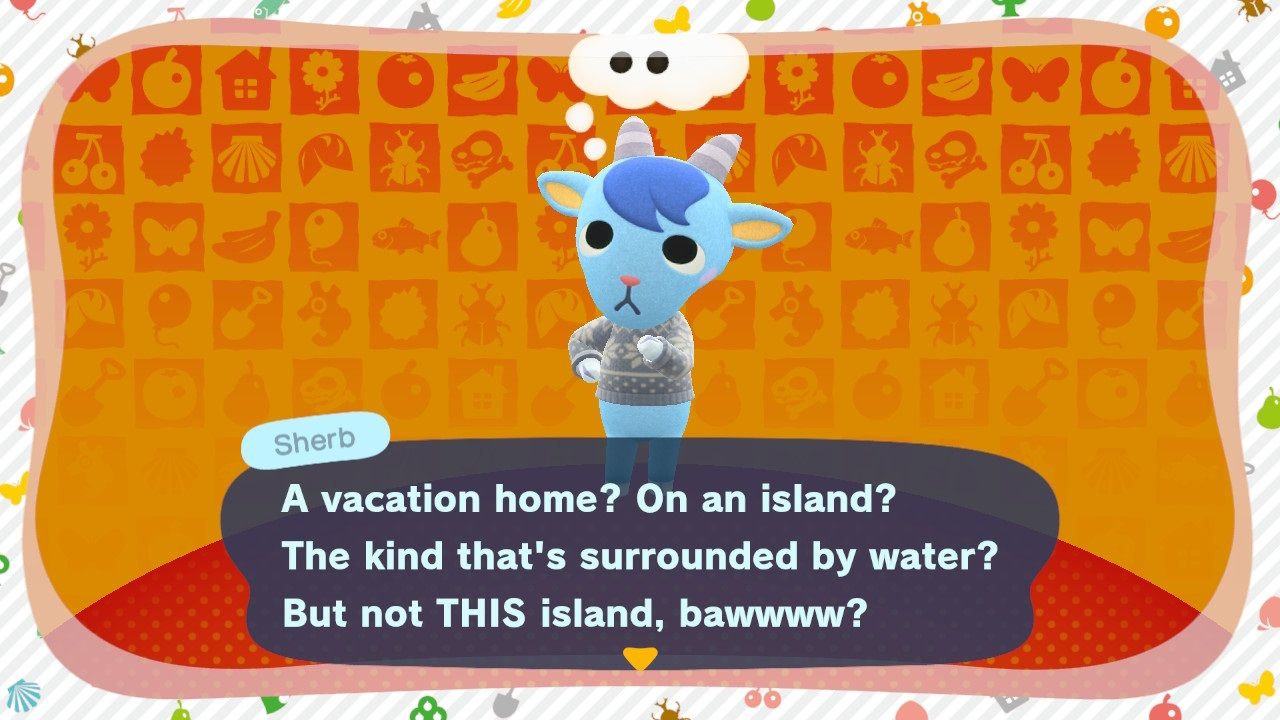 Animal Crossing happy Home Paradise using Sherb amiibo card