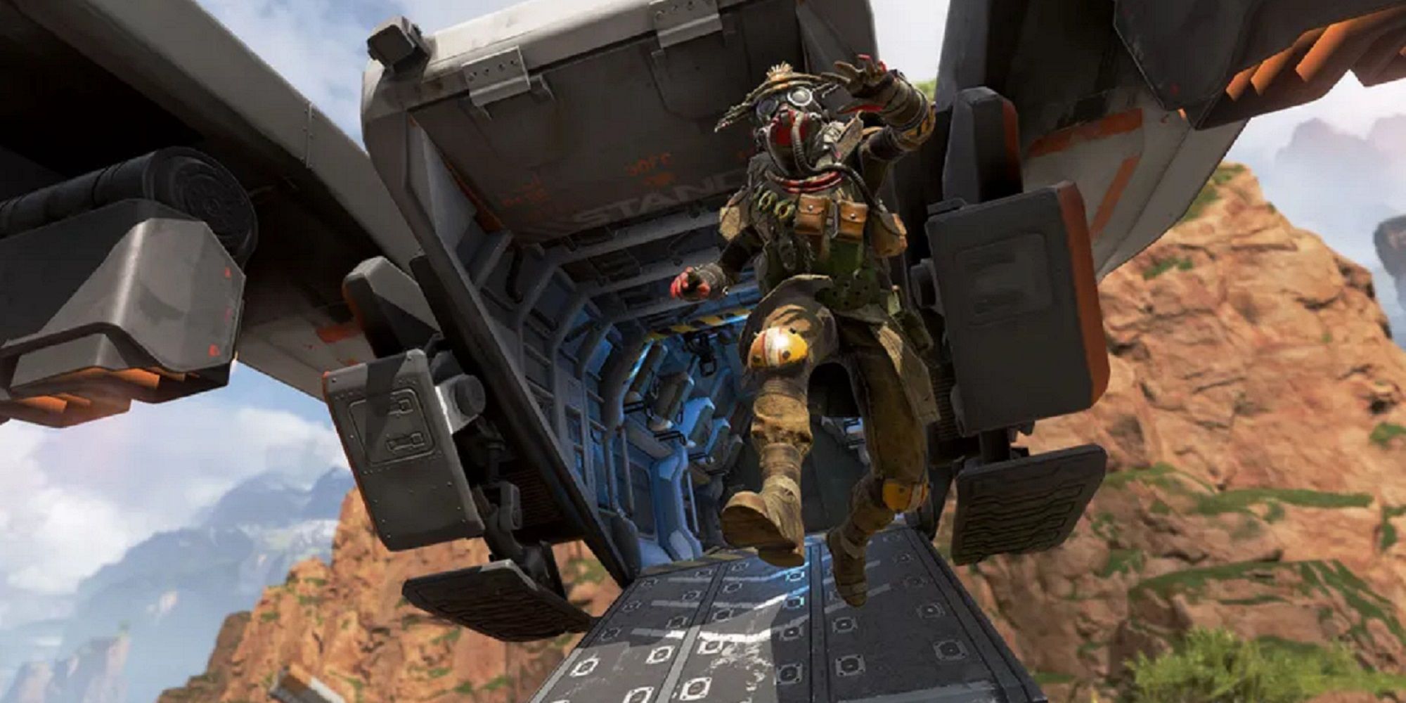 Bloodhound jumping from a plane in Apex Legends