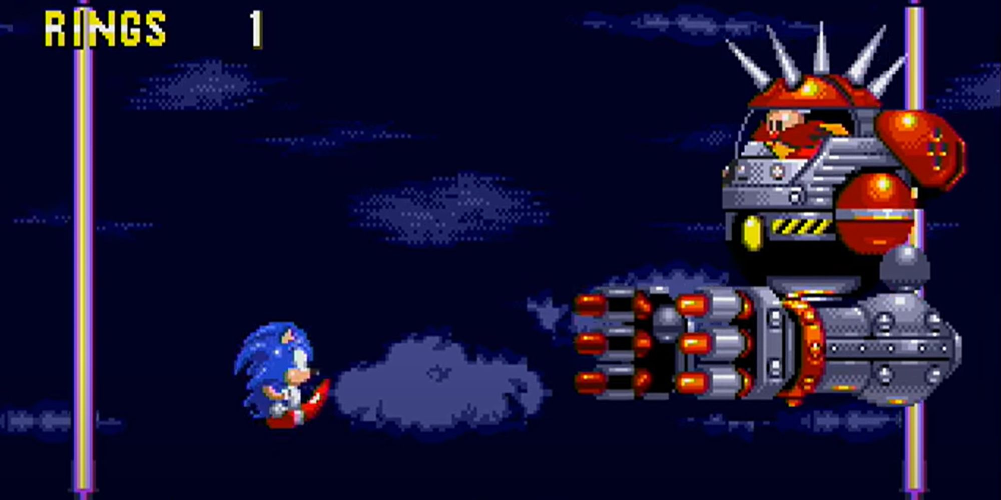 Sonic The Hedgehog 3 (Sonic 3) - Sonic fighting Dr. Eggman and his Big Arm robot