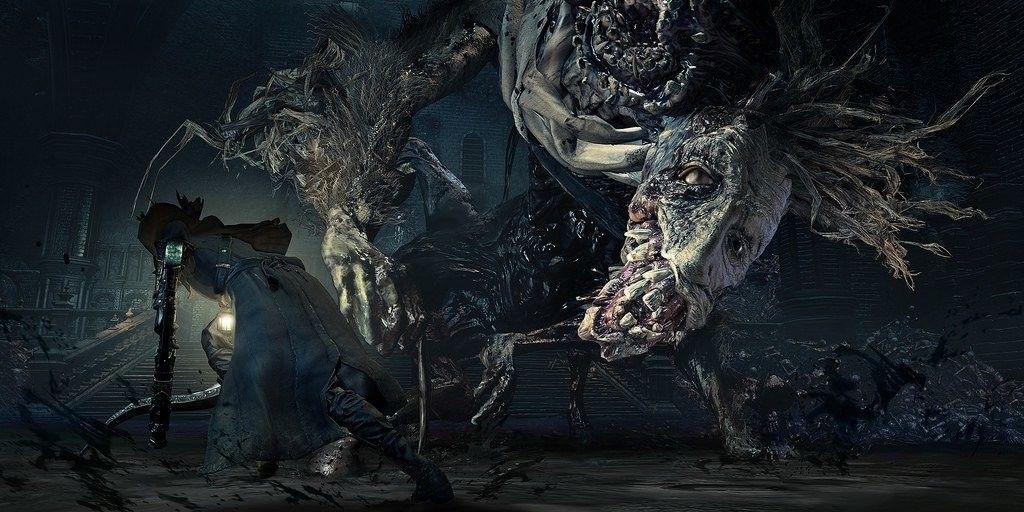 Bloodborne Ludwig Monster Beast Boss Fight in the Dark