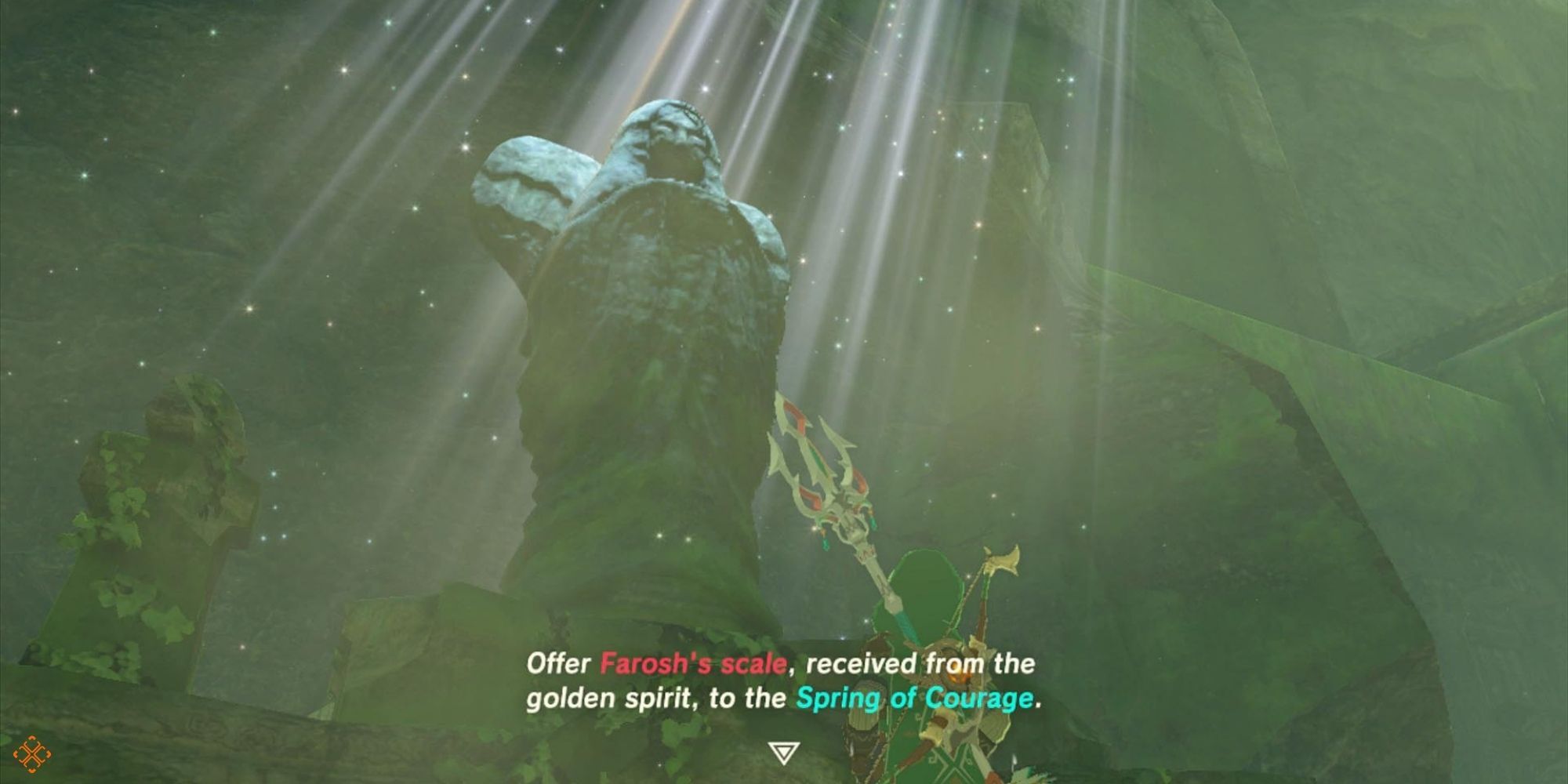 Breath of the Wild - Talking to the goddess at the Spring of Courage