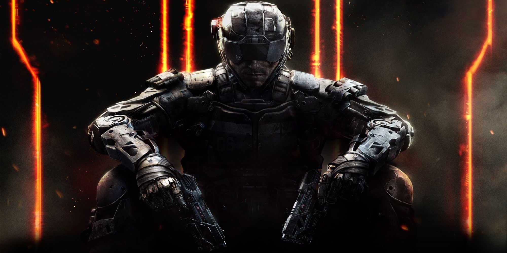 Call of Duty BO3 Game Poster Featuring Orange Romans for the number 3 in the background