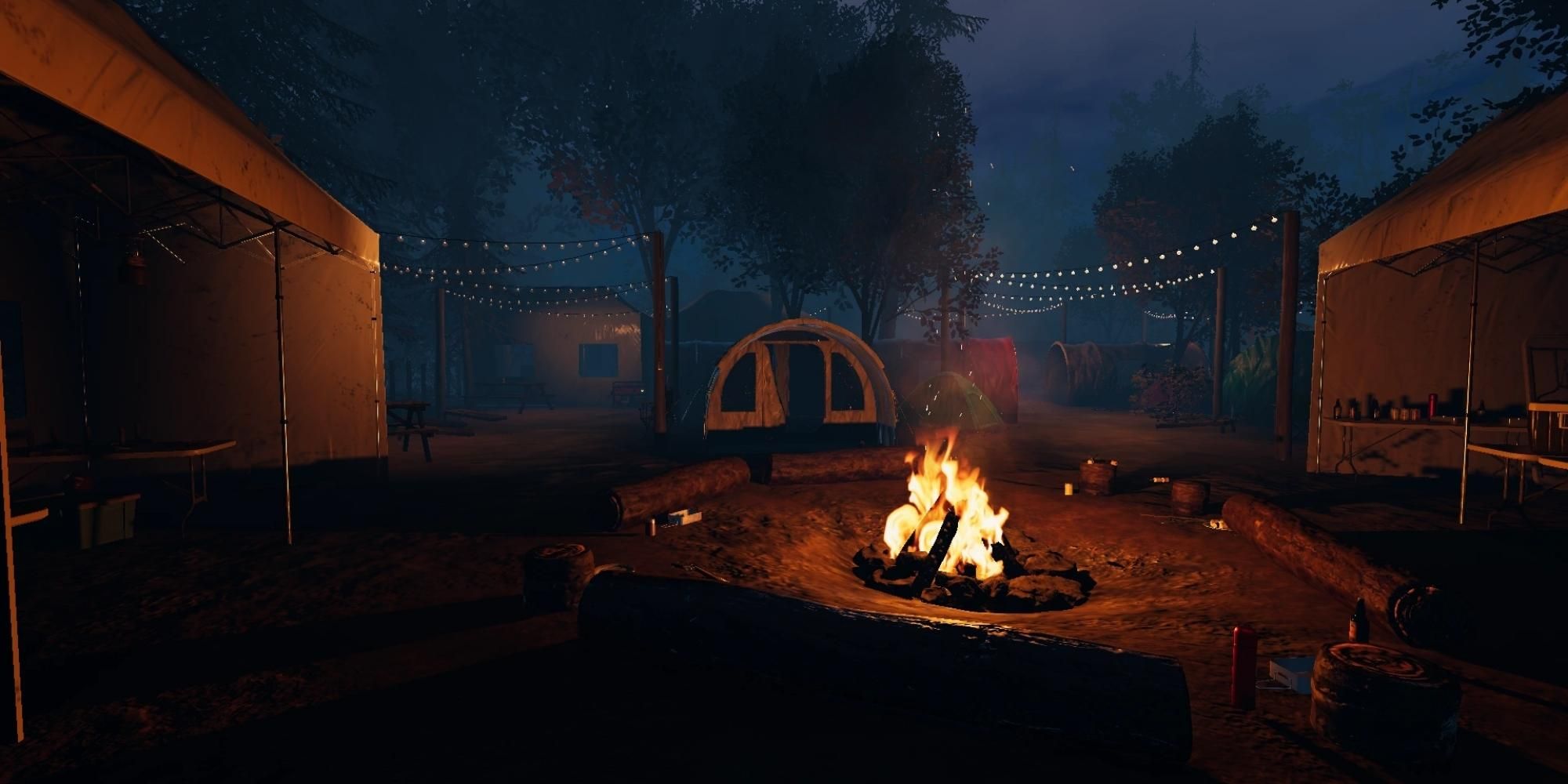 Outdoor Maple Lodge campsite map in Phasmophobia Nightmare update