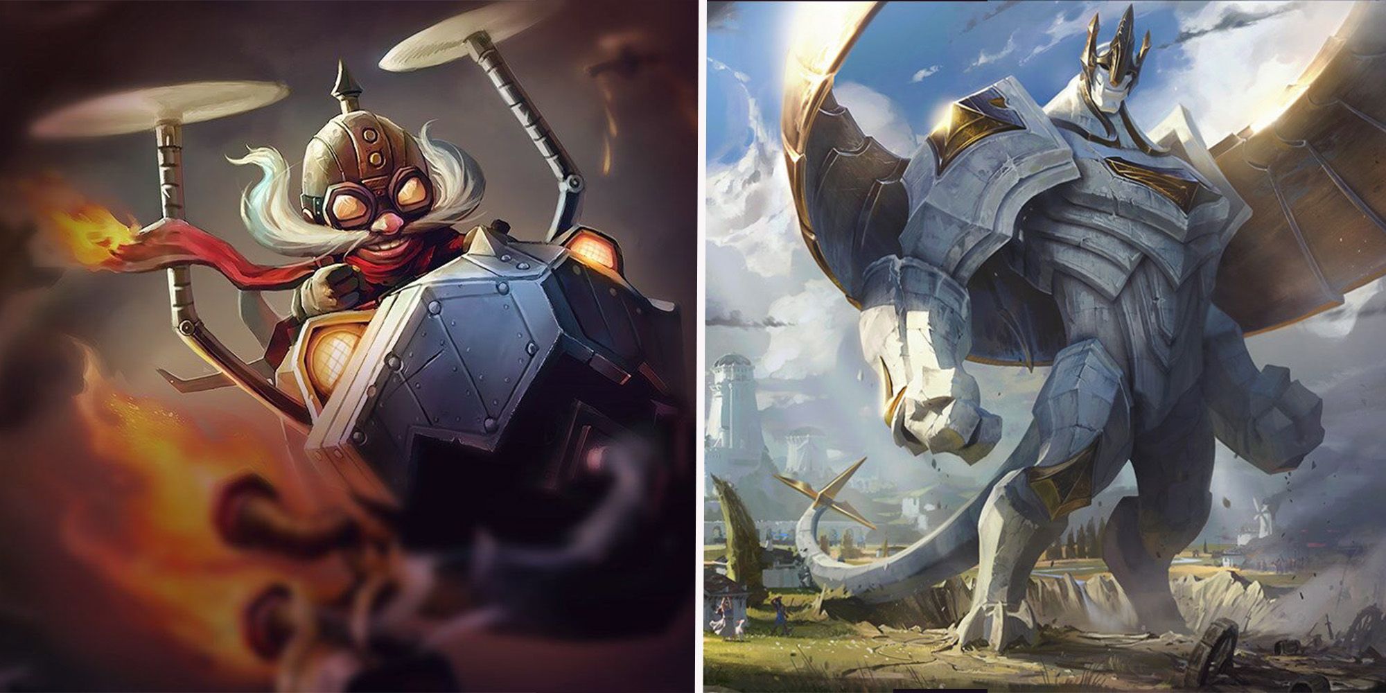 Corki and Galio from League of Legends