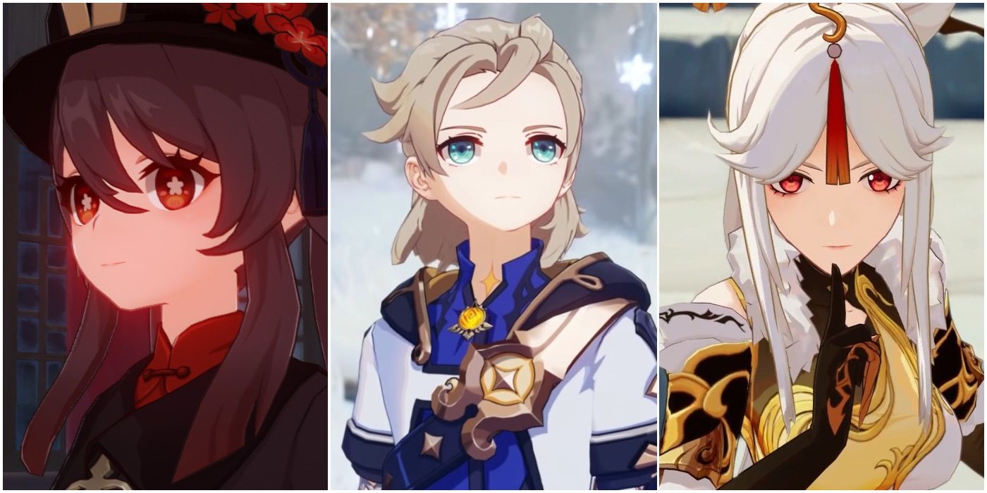 albedo team comp split image of characters