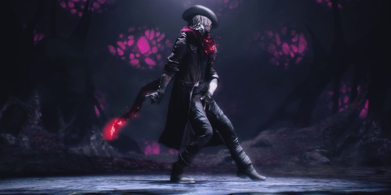 Dante dancing as he acquires the Dr. Faust weapon