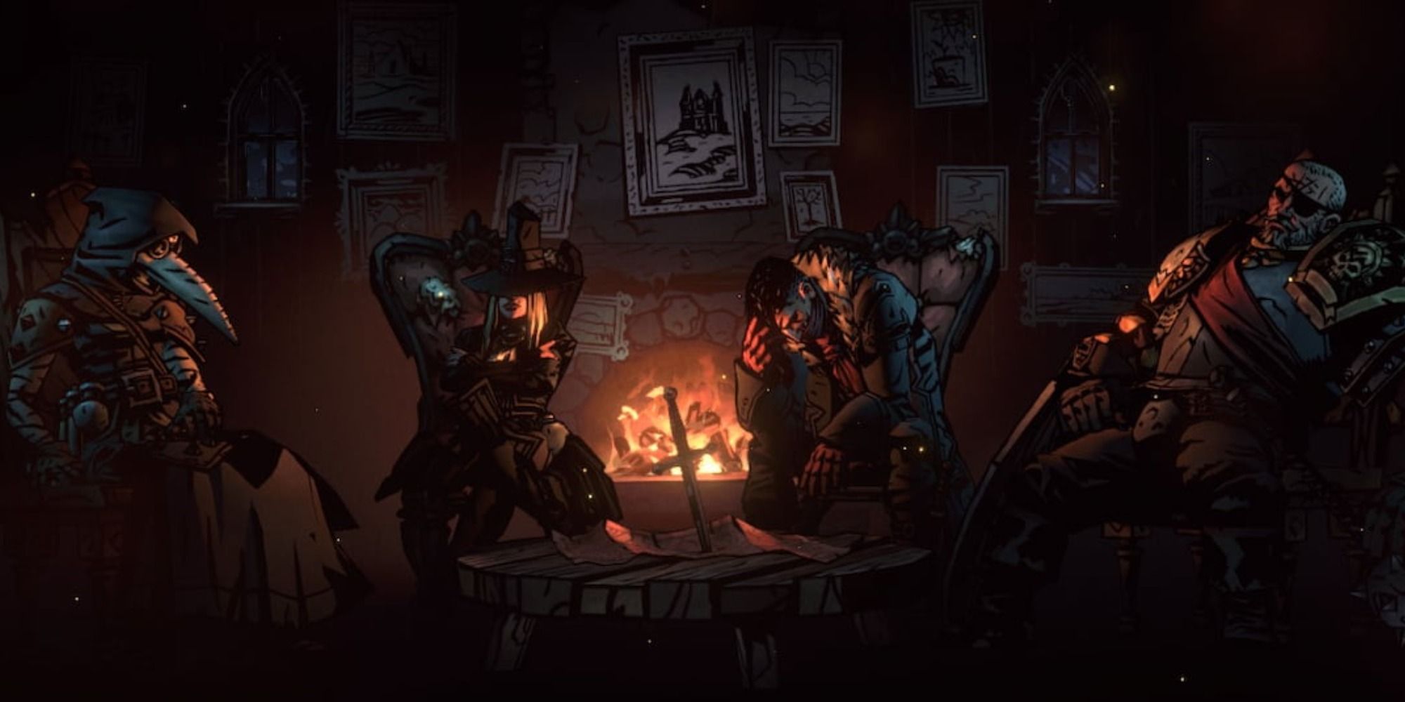 An inn in Darkest Dungeon 2